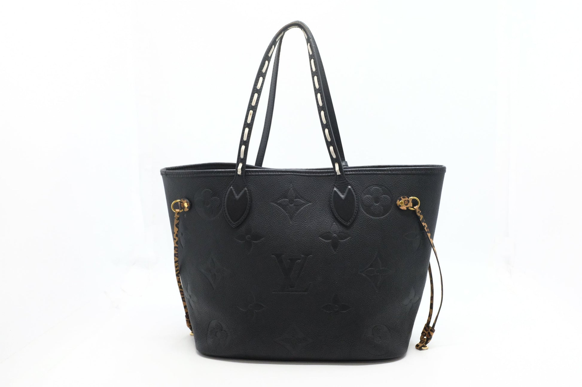 Louis Vuitton Wild At Heart Neverfull Black MM Leather Empreinte Tote Bag