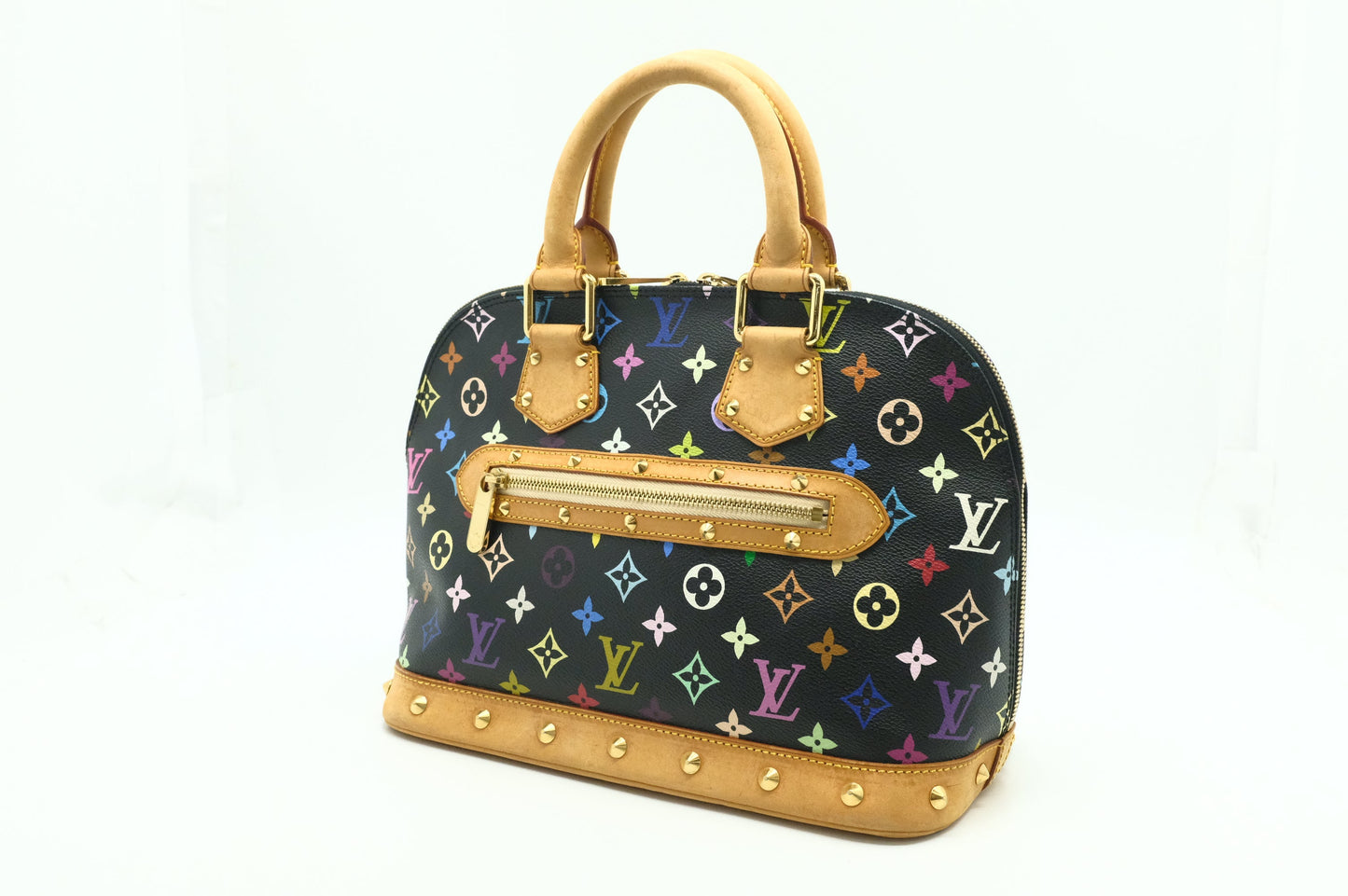 Louis Vuitton Alma Canvas Black Multicolor Handbag