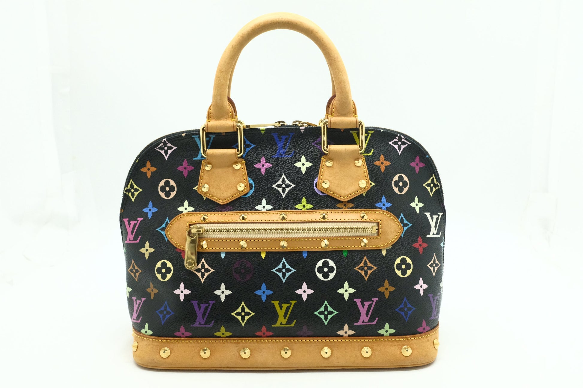 Louis Vuitton Alma Canvas Black Multicolor Handbag