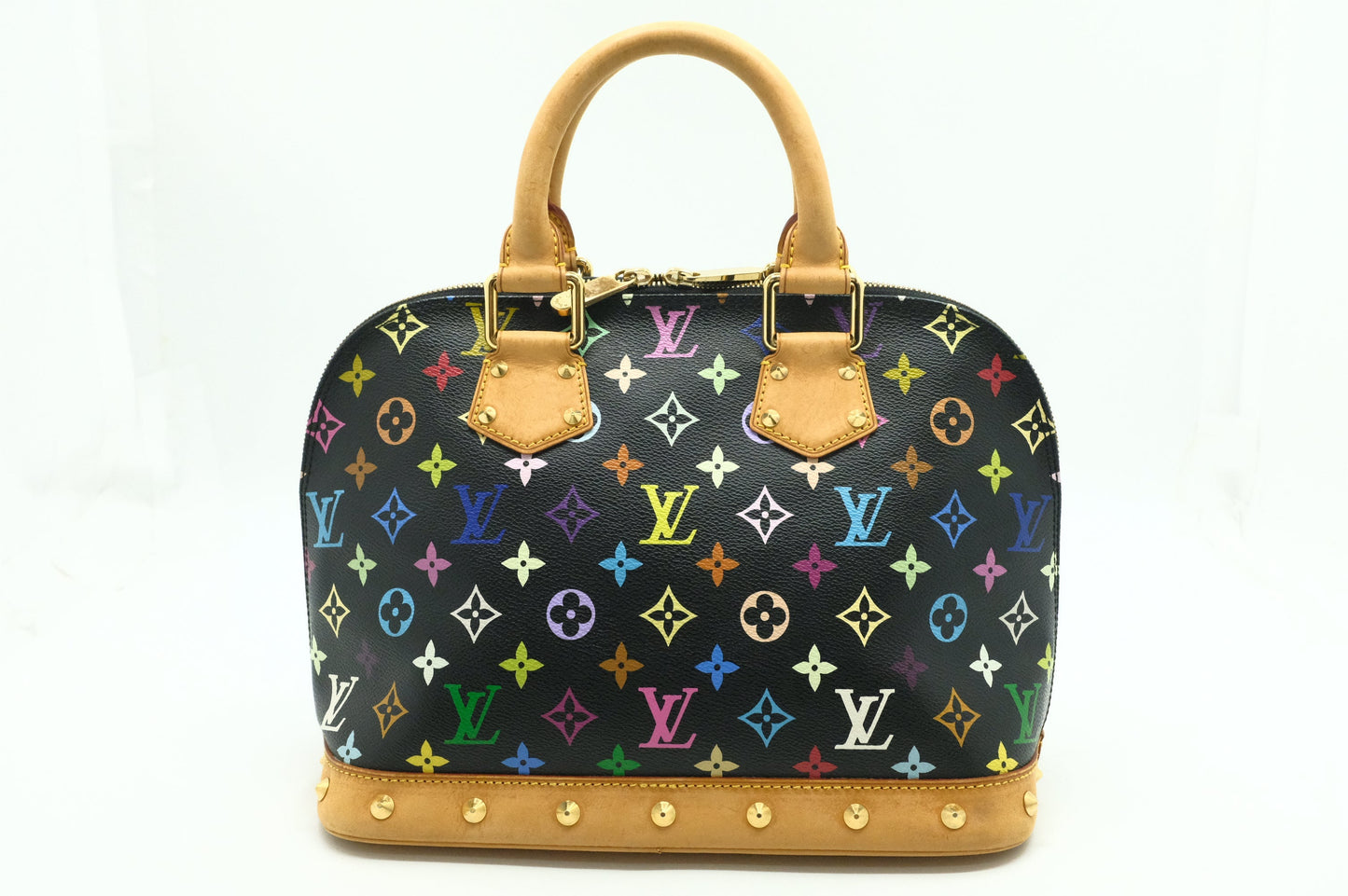 Louis Vuitton Alma Canvas Black Multicolor Handbag