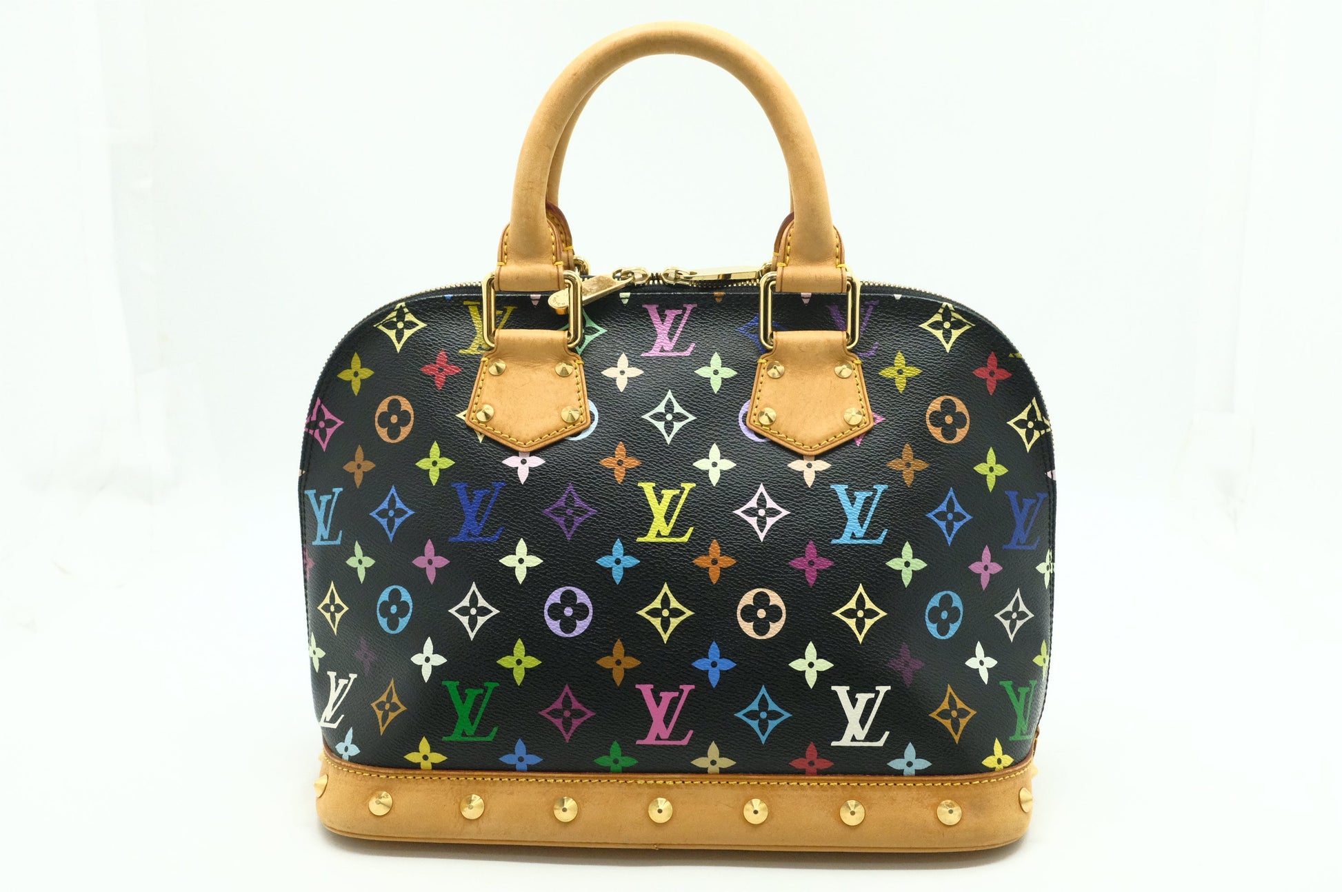 Louis Vuitton Alma Canvas Black Multicolor Handbag