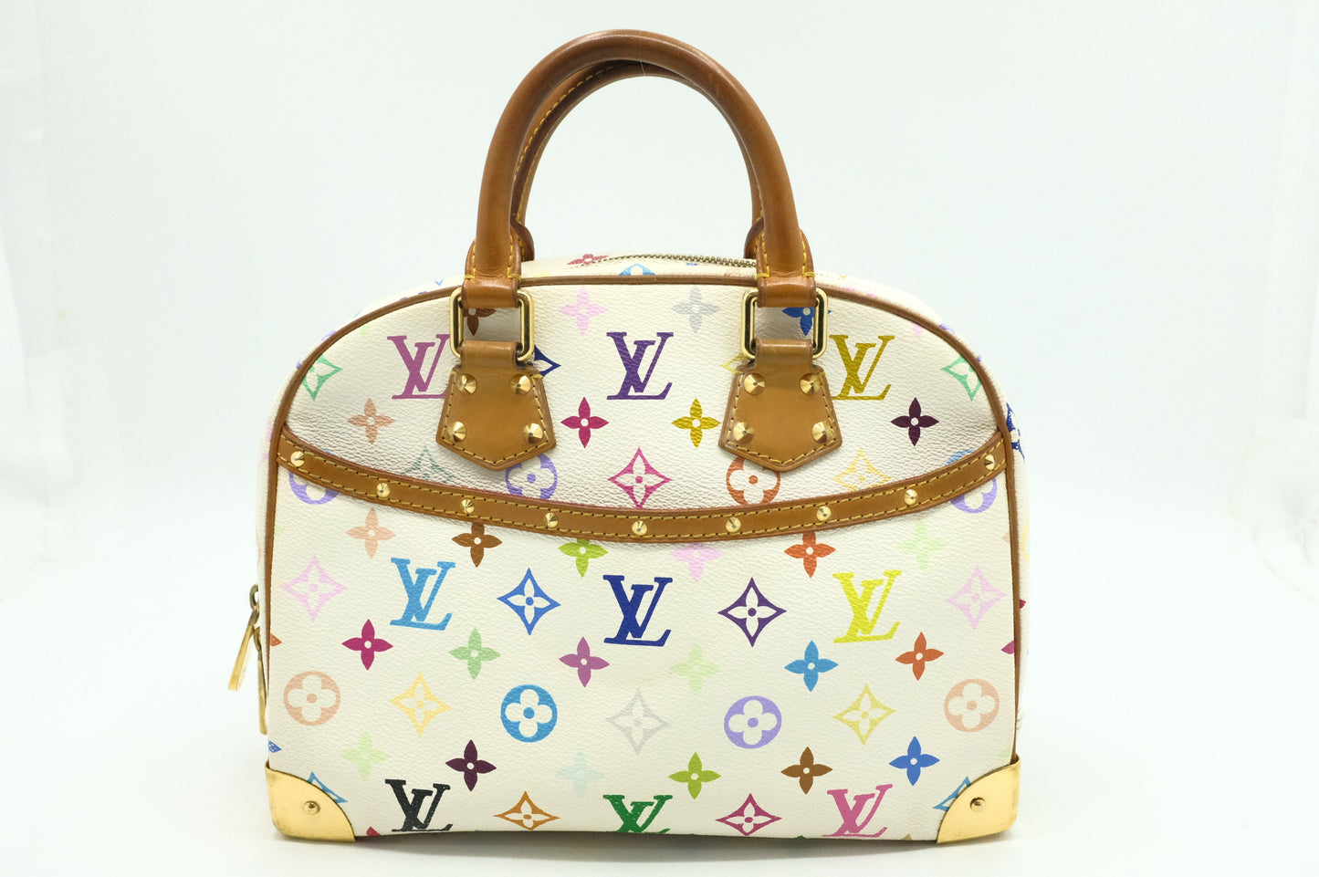 Louis Vuitton Trouville Multicolor White Canvas Handbag Canvas 1