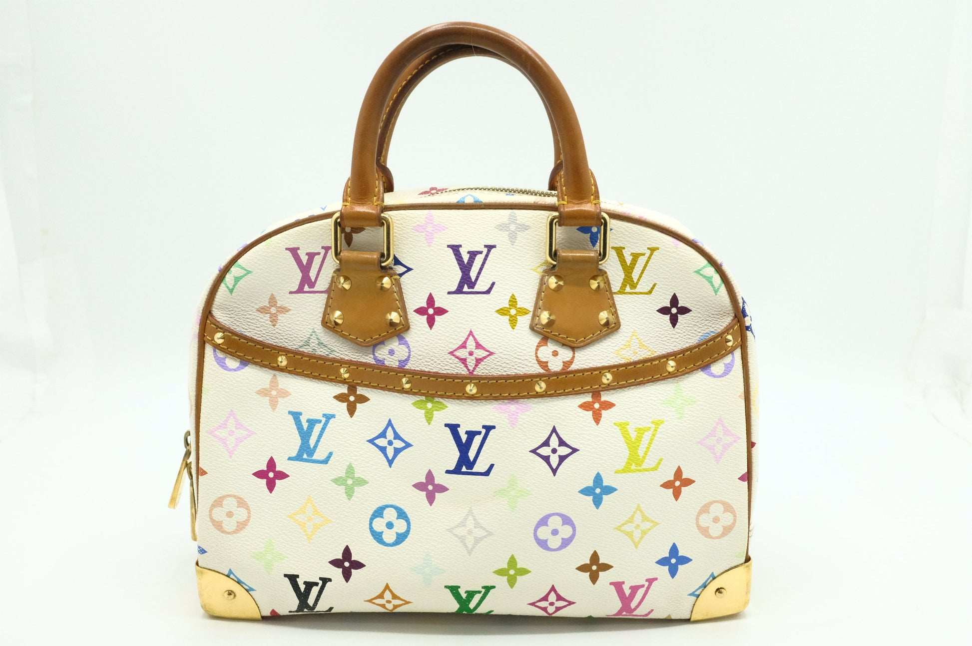 Louis Vuitton Trouville Multicolor White Canvas Handbag Canvas 1