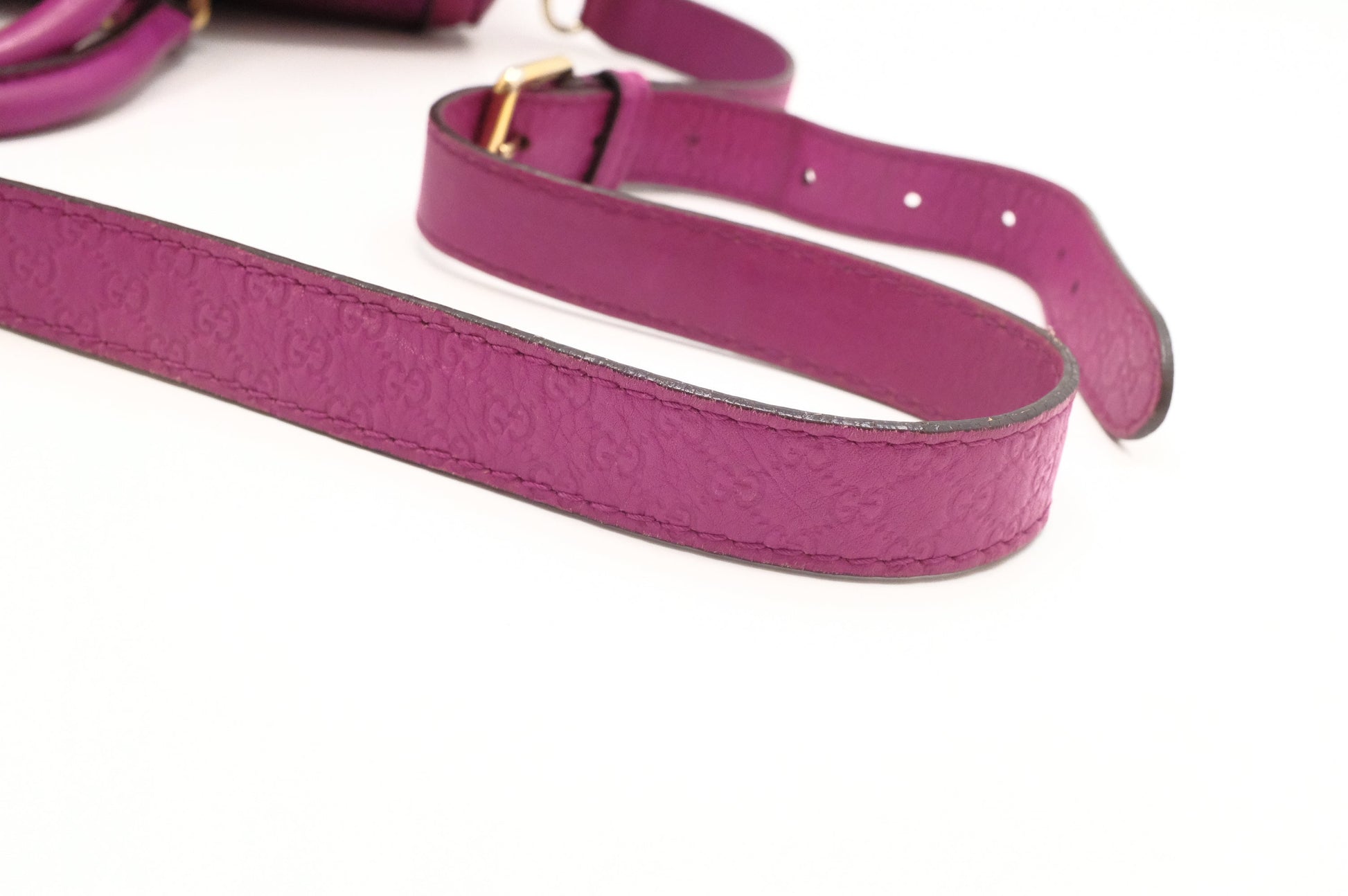 Gucci 2-Way Boston Magenta Leather Travel Bag