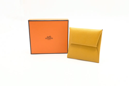 Hermes Bastia Coin Case In Yellow Epsom Handbag Leather Travel Bag