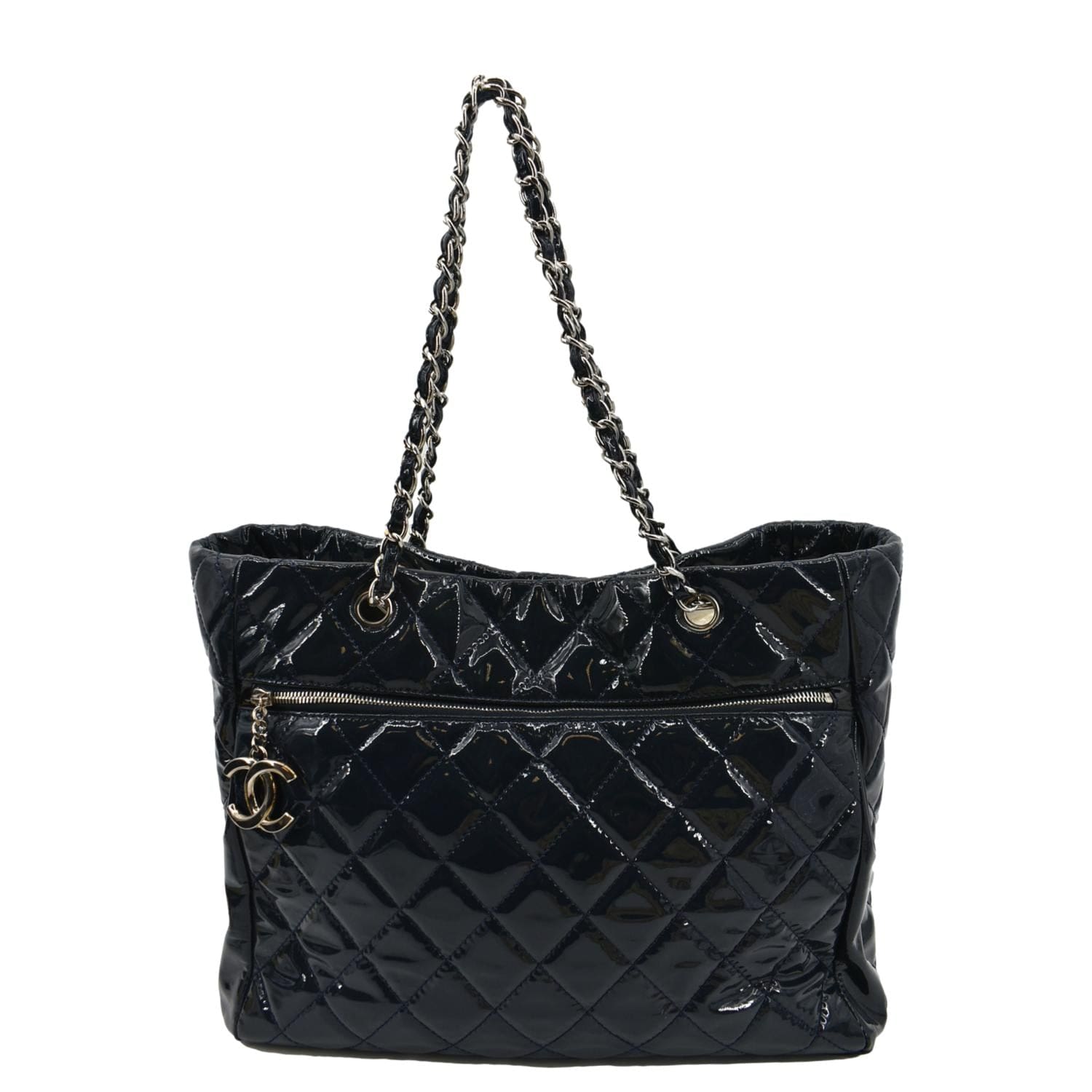 Chanel Chic Glitter Patent Leather Blue Travel Bag