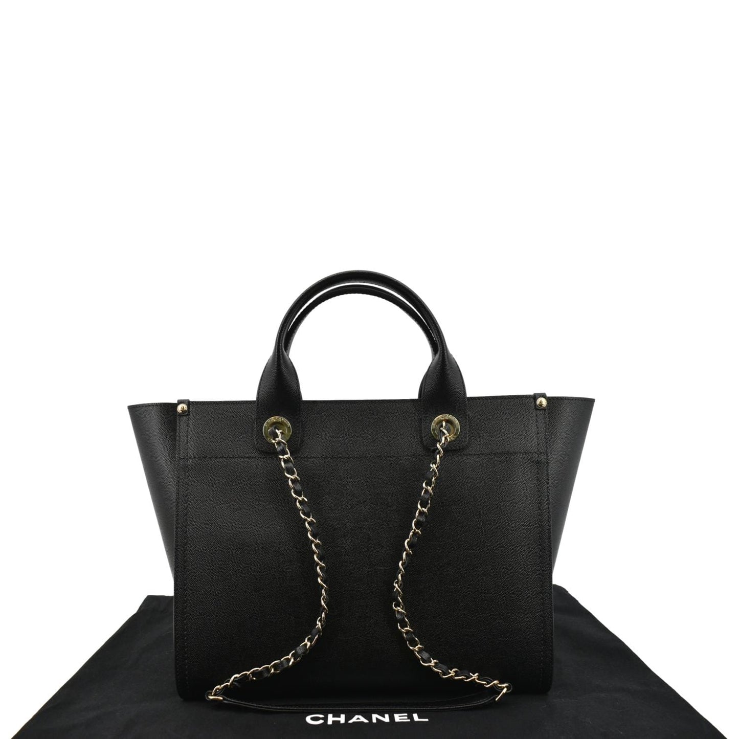 Chanel Studded Deauville Caviar - Deals Leather Black Travel Bag