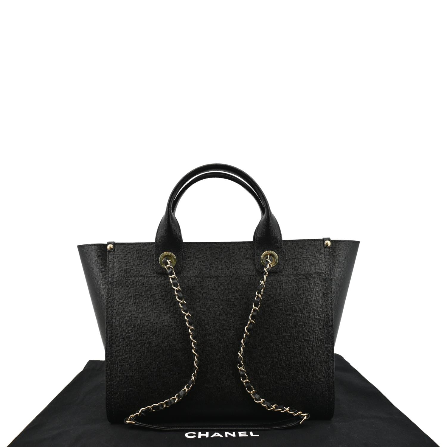 Chanel Studded Deauville Caviar - Deals Leather Black Travel Bag