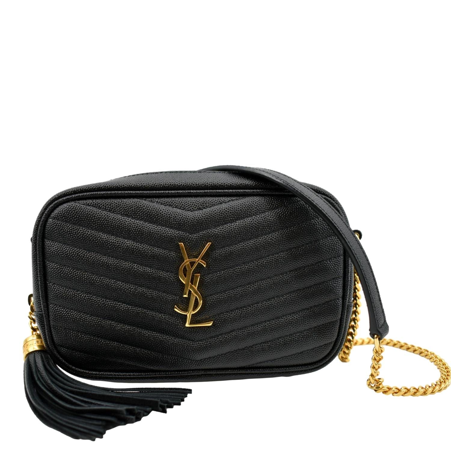 YSL Saint Laurent Saint Lou Camera Crossbody Bag Leather Black Lou Mini