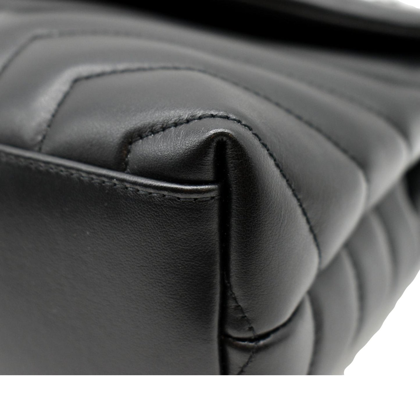 YSL Saint Laurent Yves Loulou Calfskin Shoulder Bag Leather Black Small