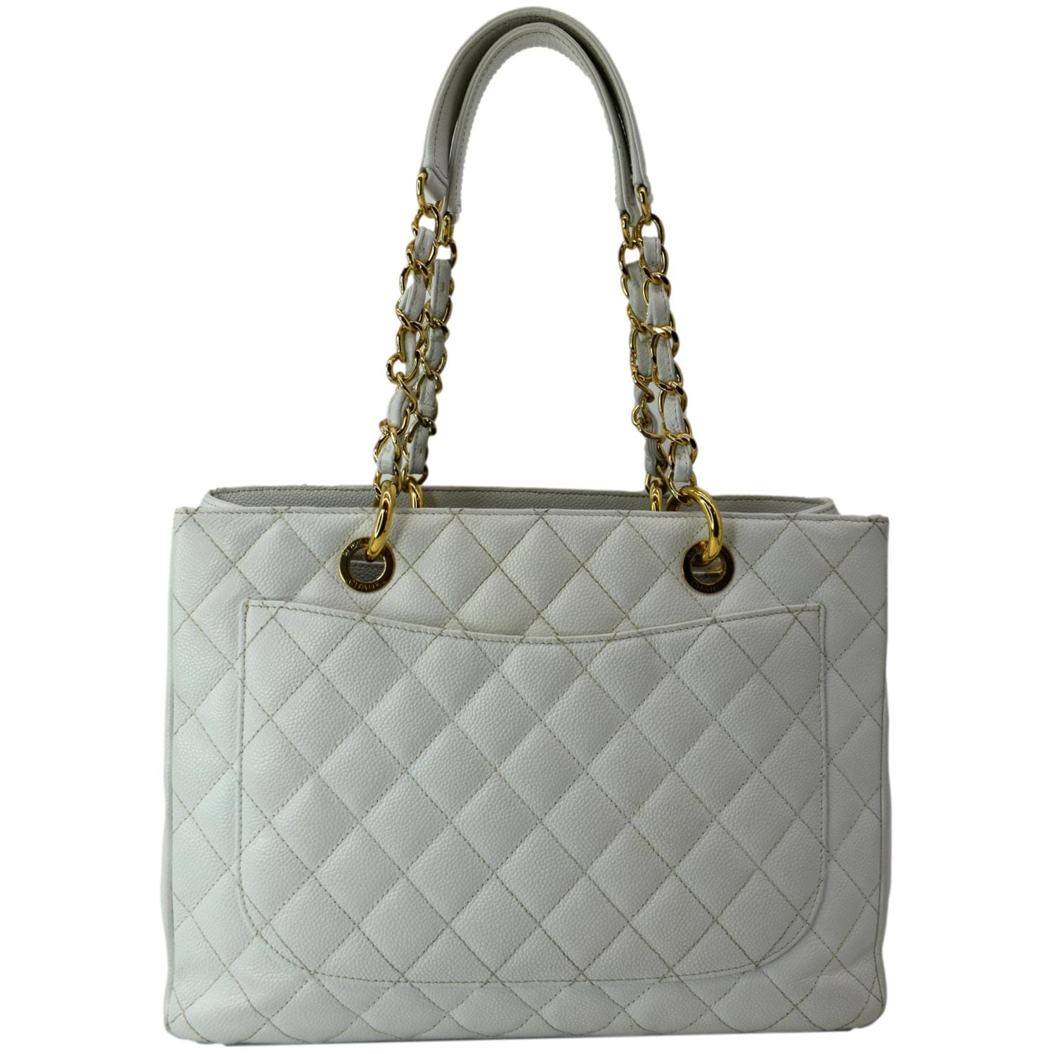 Chanel Grand Shopping GST Caviar Leather White Travel Bag