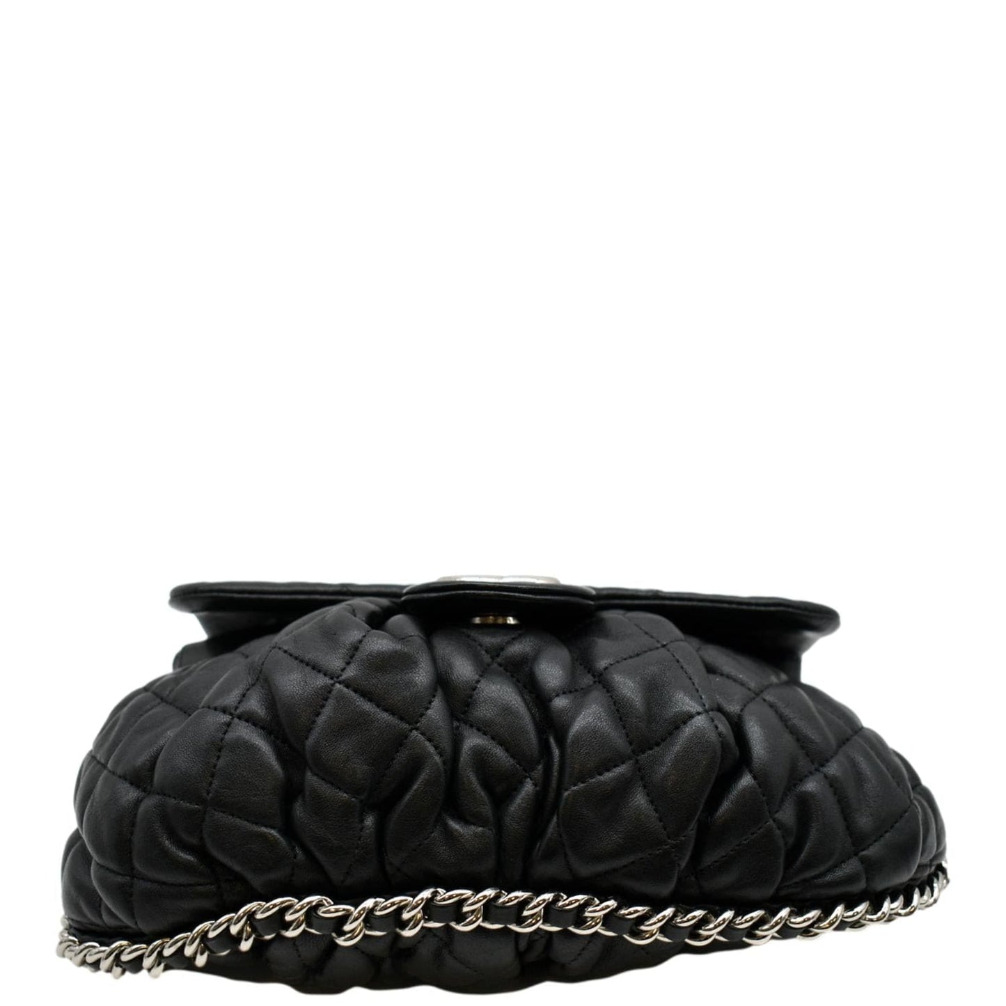 Chanel CC Around Flap Quilted Leather Black Travel Bag