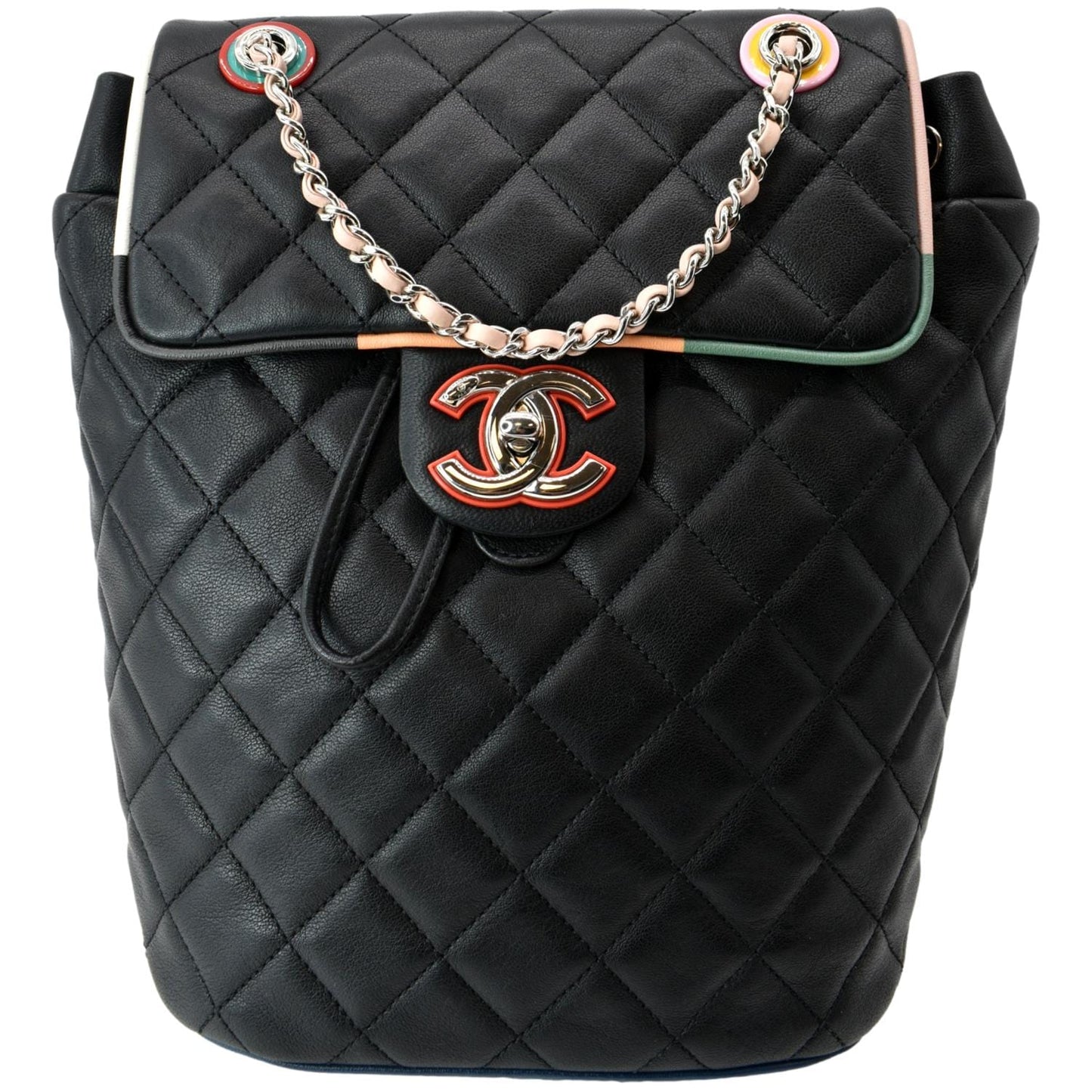 Chanel Urban Spirit Quilted Backpack Lambskin Black Travel Bag