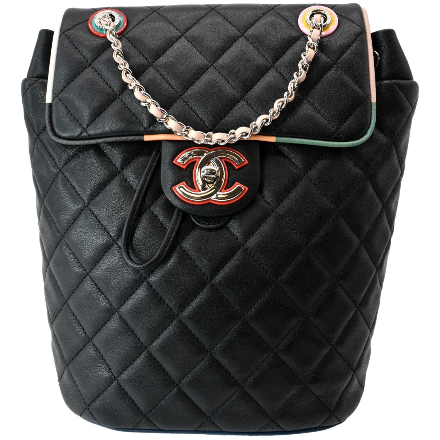 Chanel Urban Spirit Quilted Backpack Lambskin Black Travel Bag