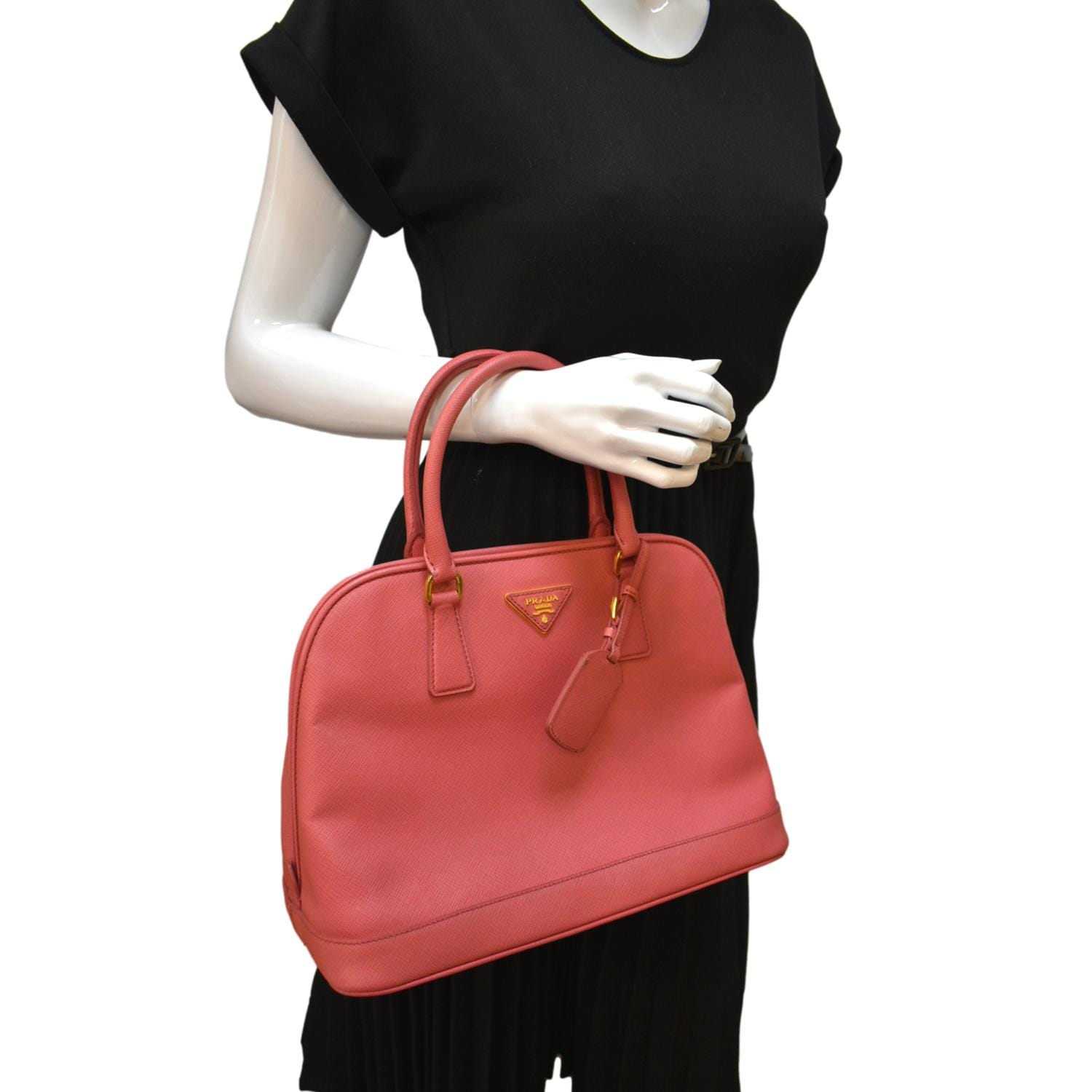 Promenade Saffiano Satchel Bag Leather Pink Travel Bag Bag Pink