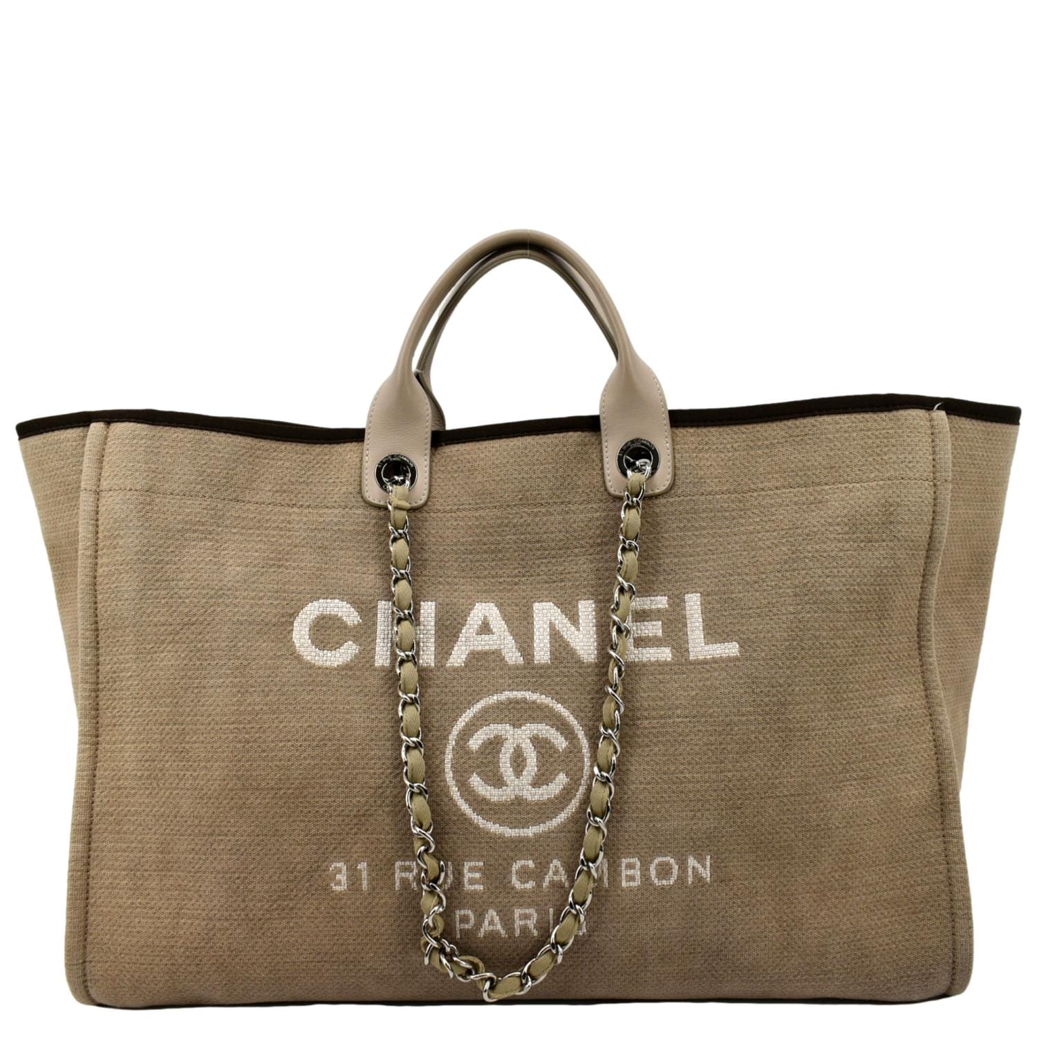 Chanel Extra Deauville Canvas Beige Travel Bag