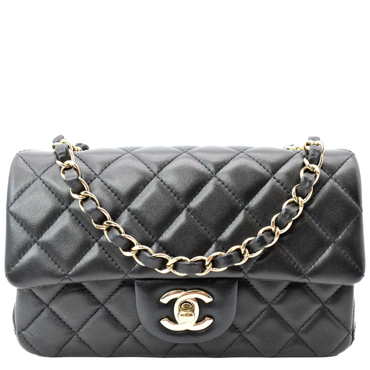 Chanel Rectangular Flap Quilted Leather Black Travel Bag