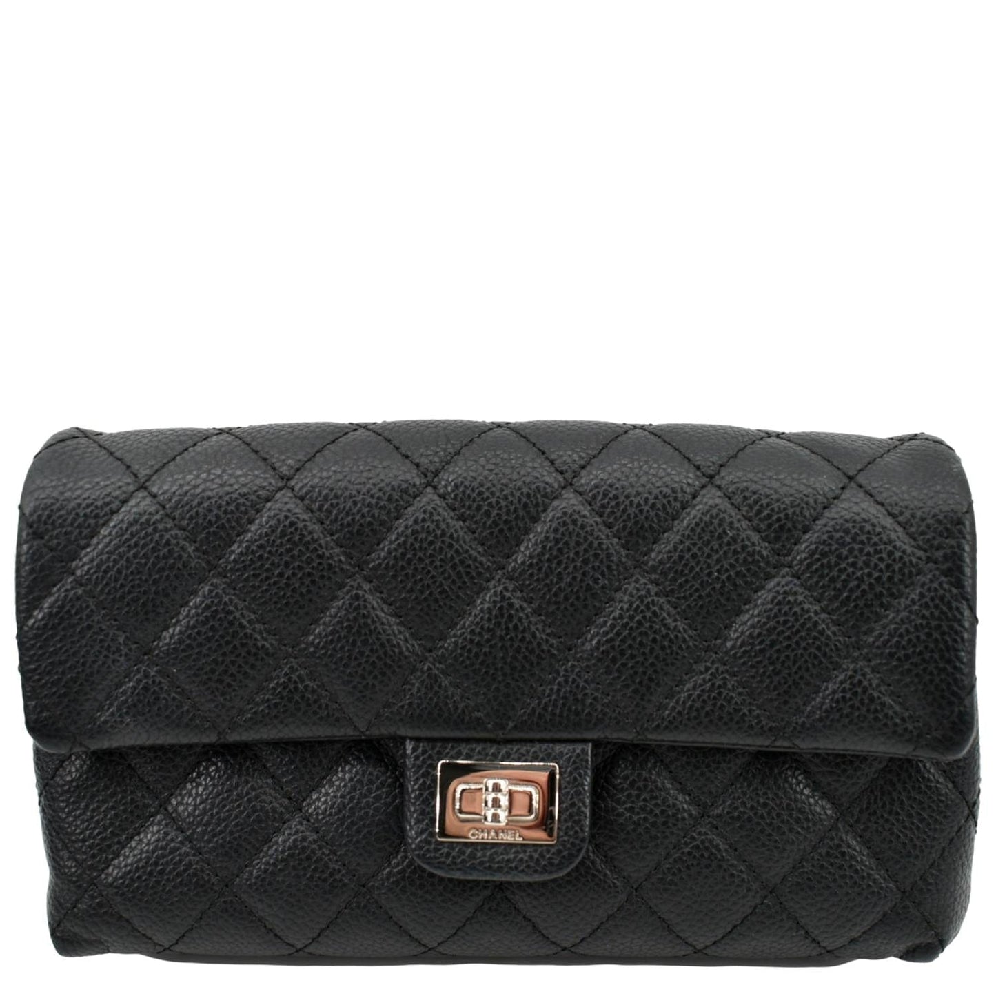 Chanel Reissue Flap Grained Waist Belt Leather Black