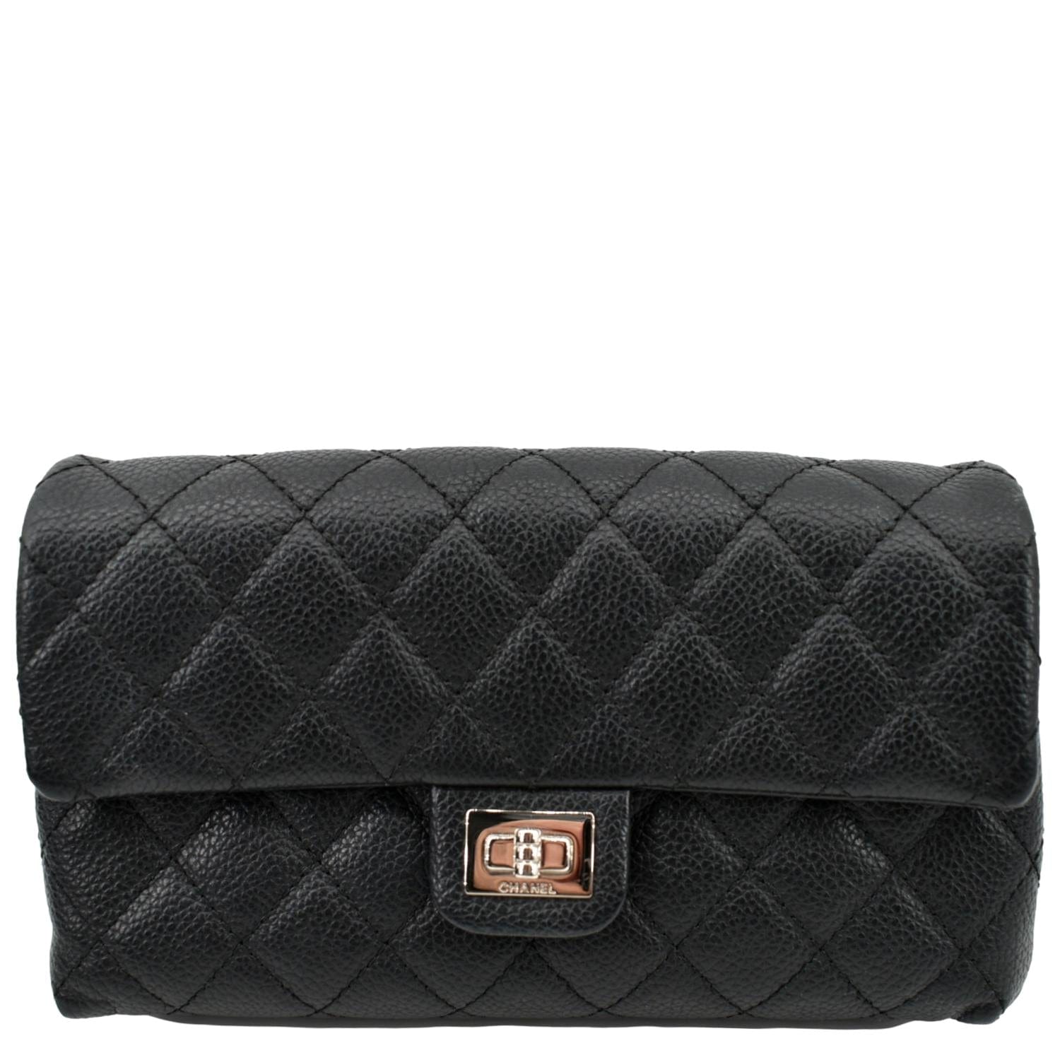 Chanel Reissue Flap Grained Waist Belt Leather Black