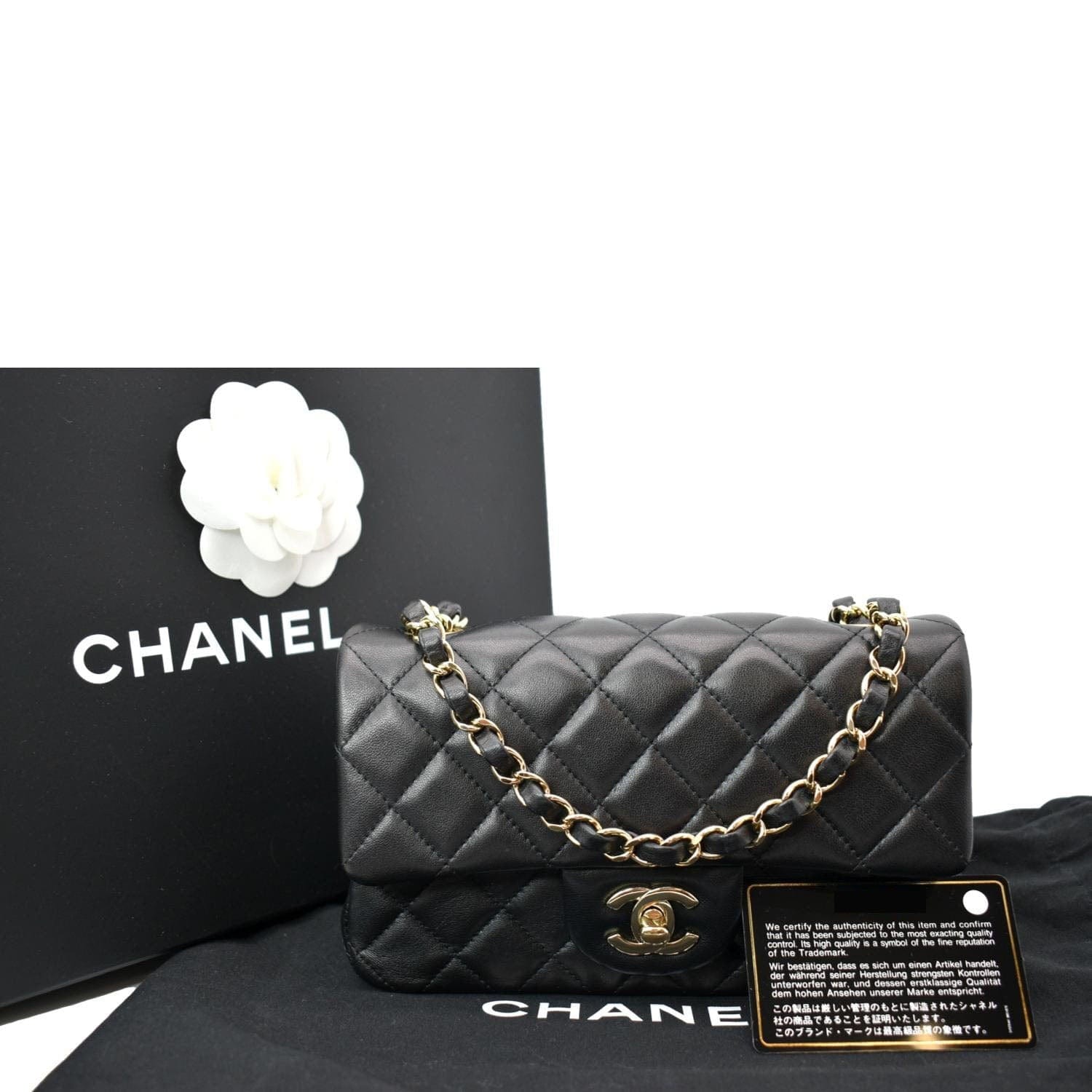 Chanel Rectangular Flap Quilted Leather Black Travel Bag