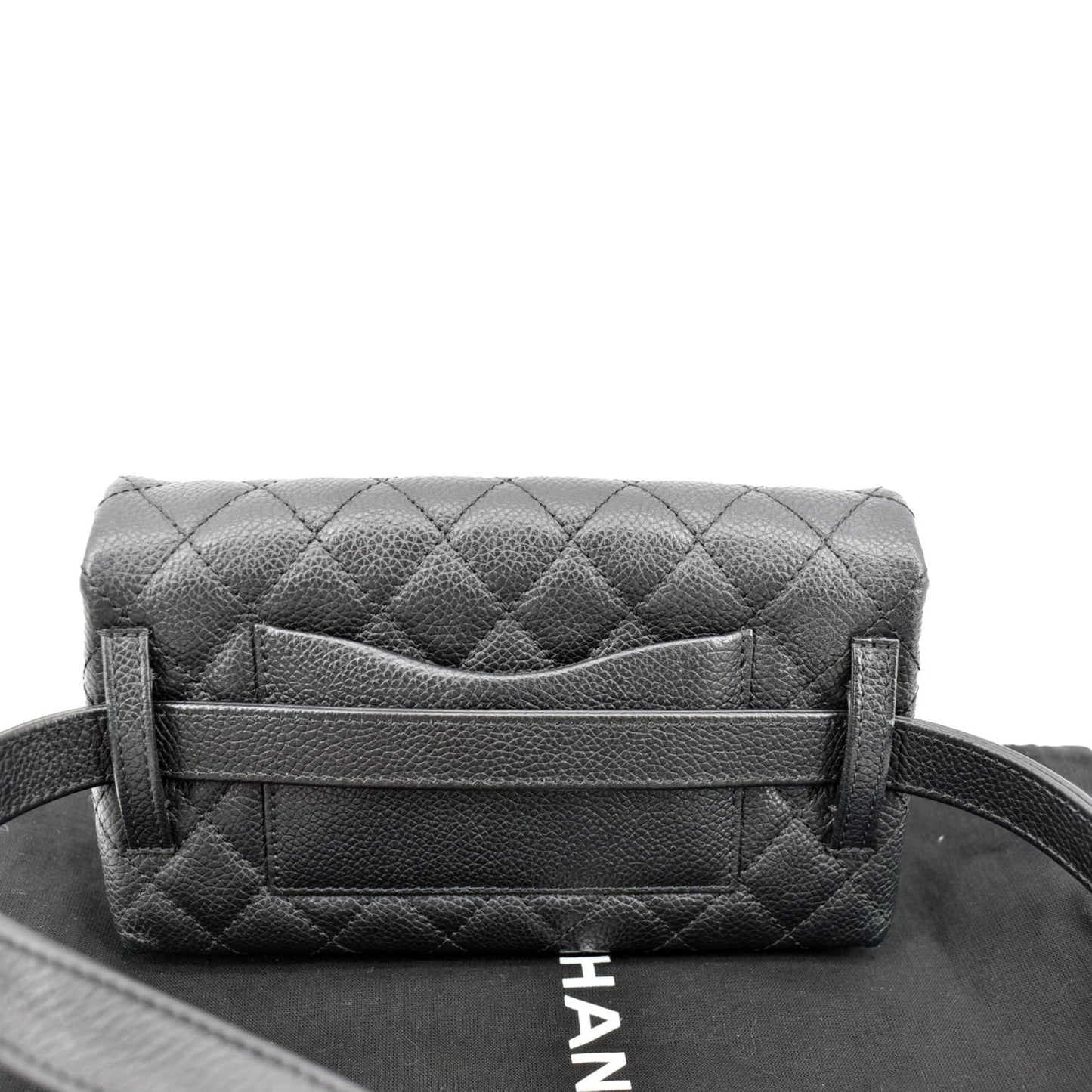 Chanel Reissue Flap Grained Waist Belt Leather Black