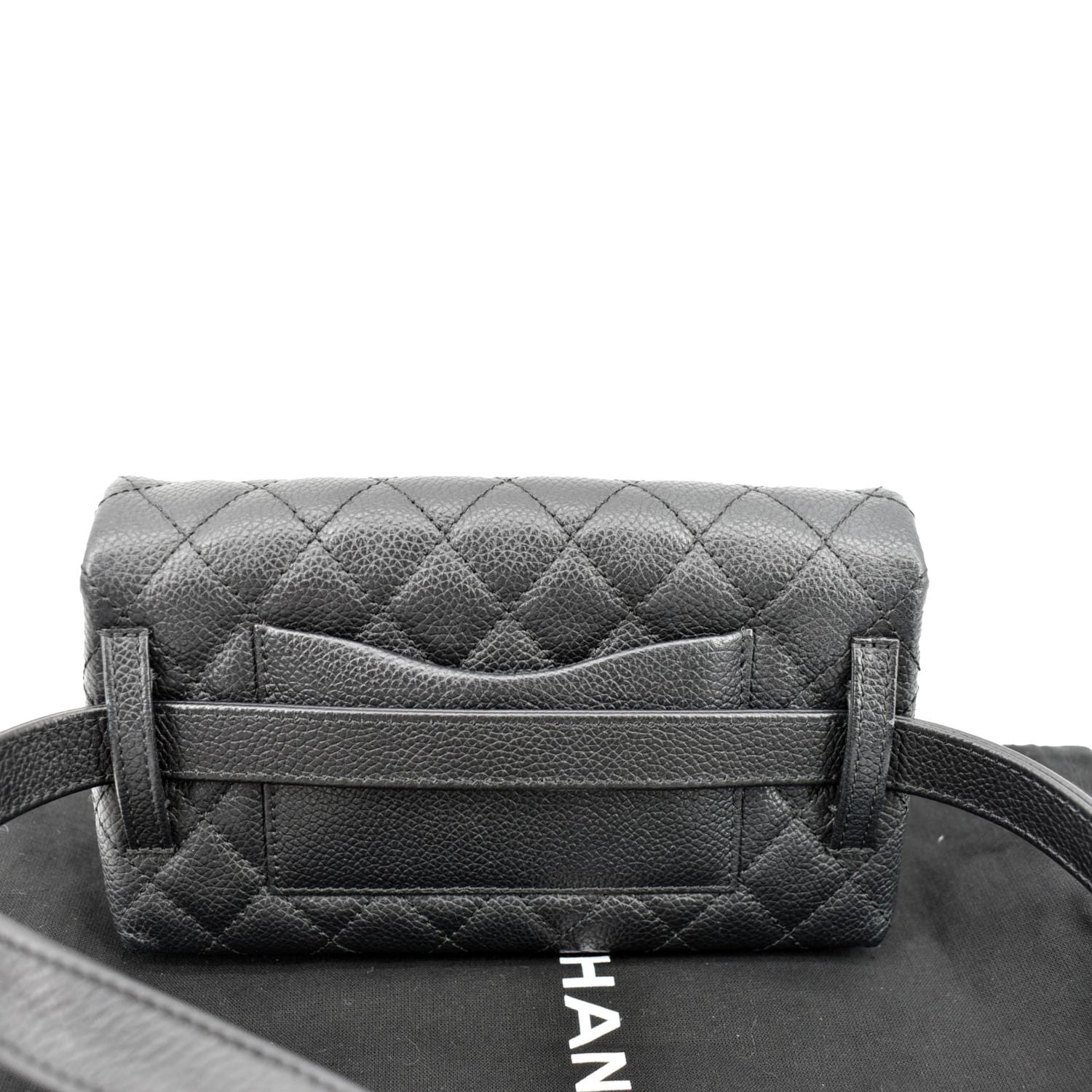 Chanel Reissue Flap Grained Waist Belt Leather Black