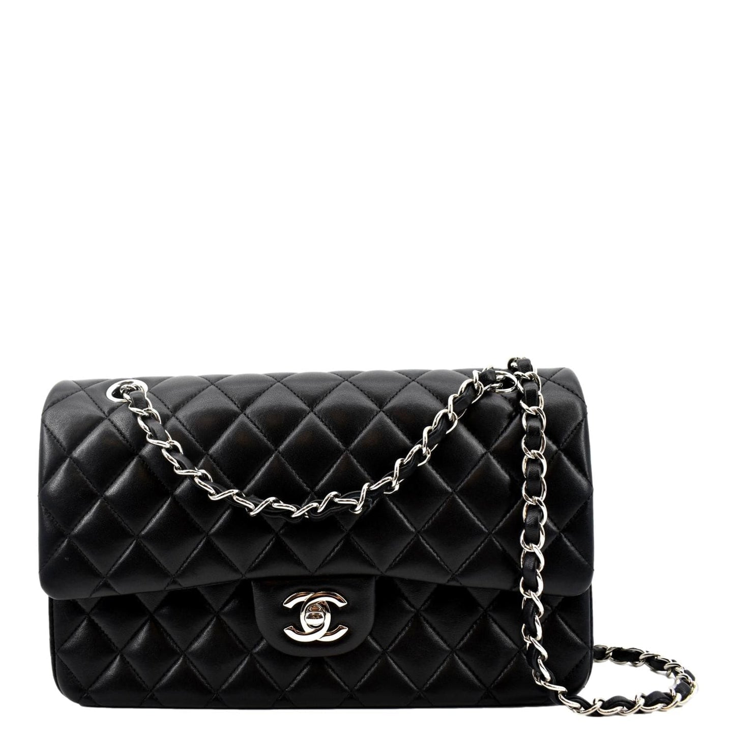 Chanel Classic Double Flap Quilted Leather Black Travel Bag