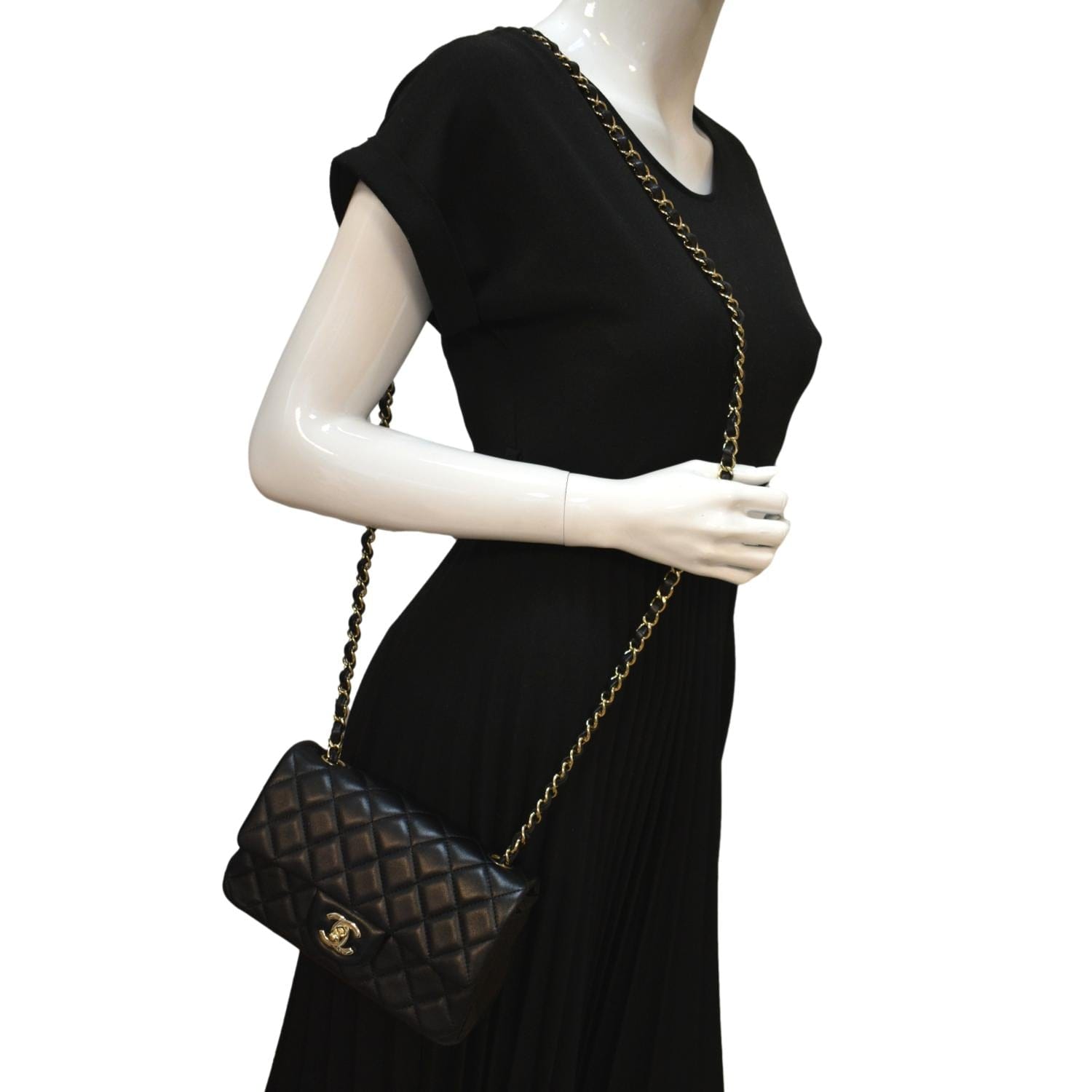 Chanel Rectangular Flap Quilted Leather Black Travel Bag