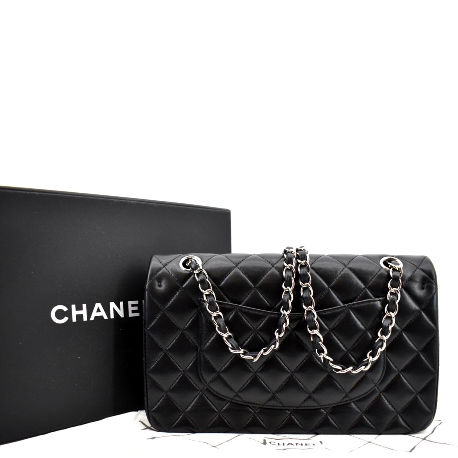 Chanel Classic Double Flap Quilted Leather Black Travel Bag