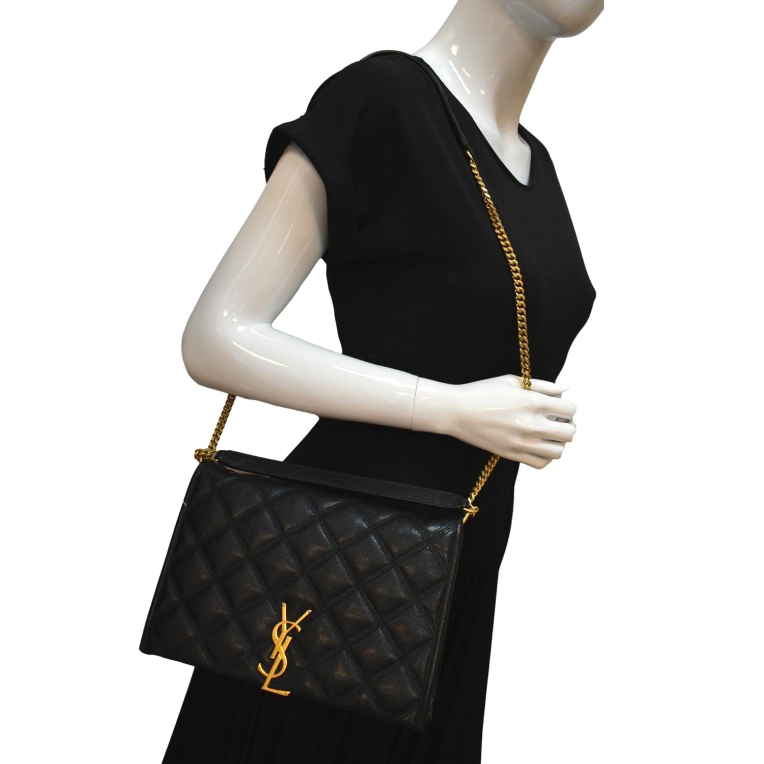 YSL Saint Laurent Saint Becky Shoulder Chain Bag Leather Quilted Shoulder Bag