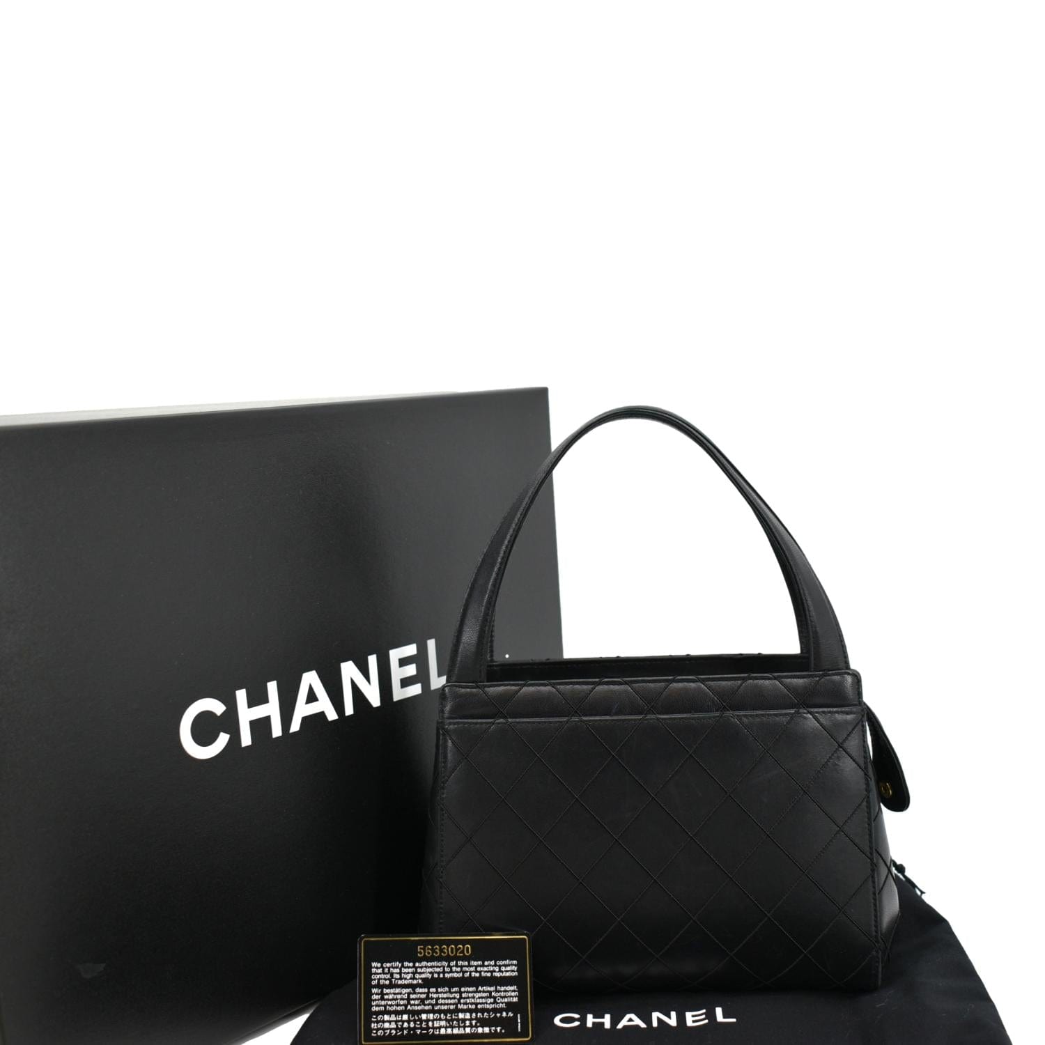 Chanel Leather Lambskin Black Travel Bag