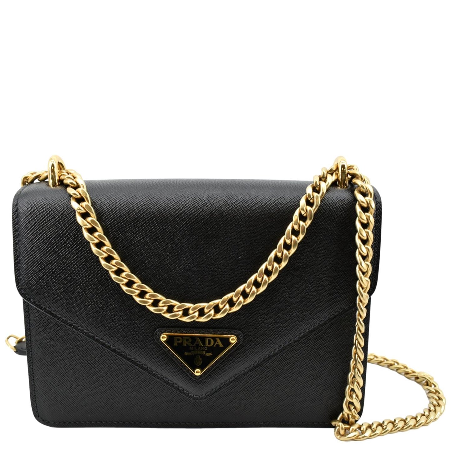 Prada Lux Crossbody Bag Leather Saffiano Black
