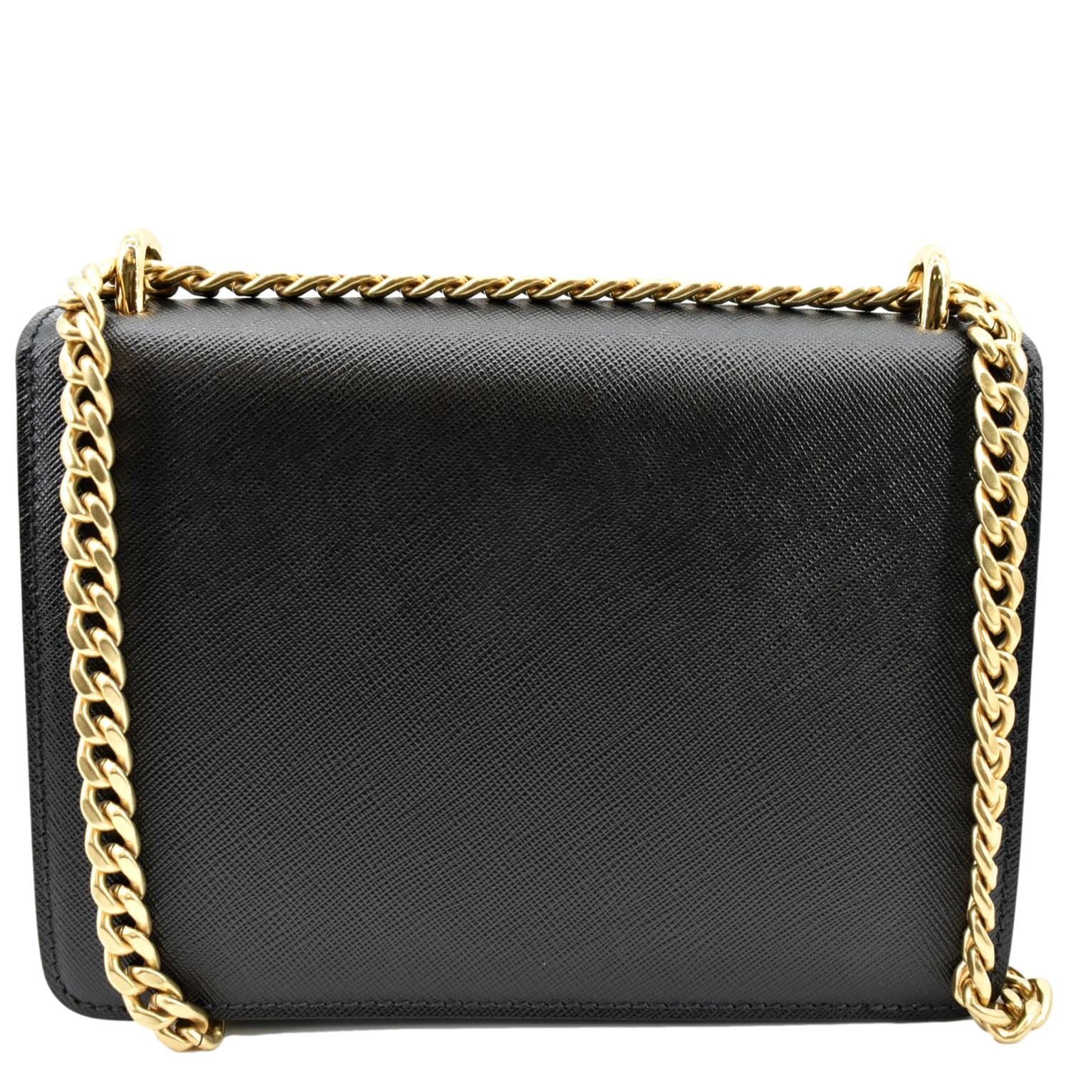 Prada Lux Crossbody Bag Leather Saffiano Black