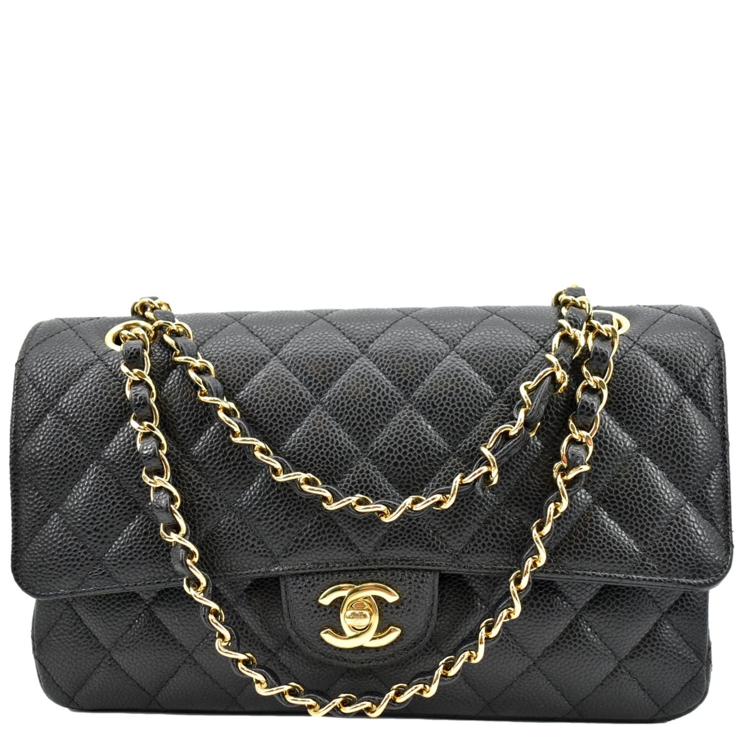 Chanel Jumbo Double Flap Caviar Leather Black Travel Bag