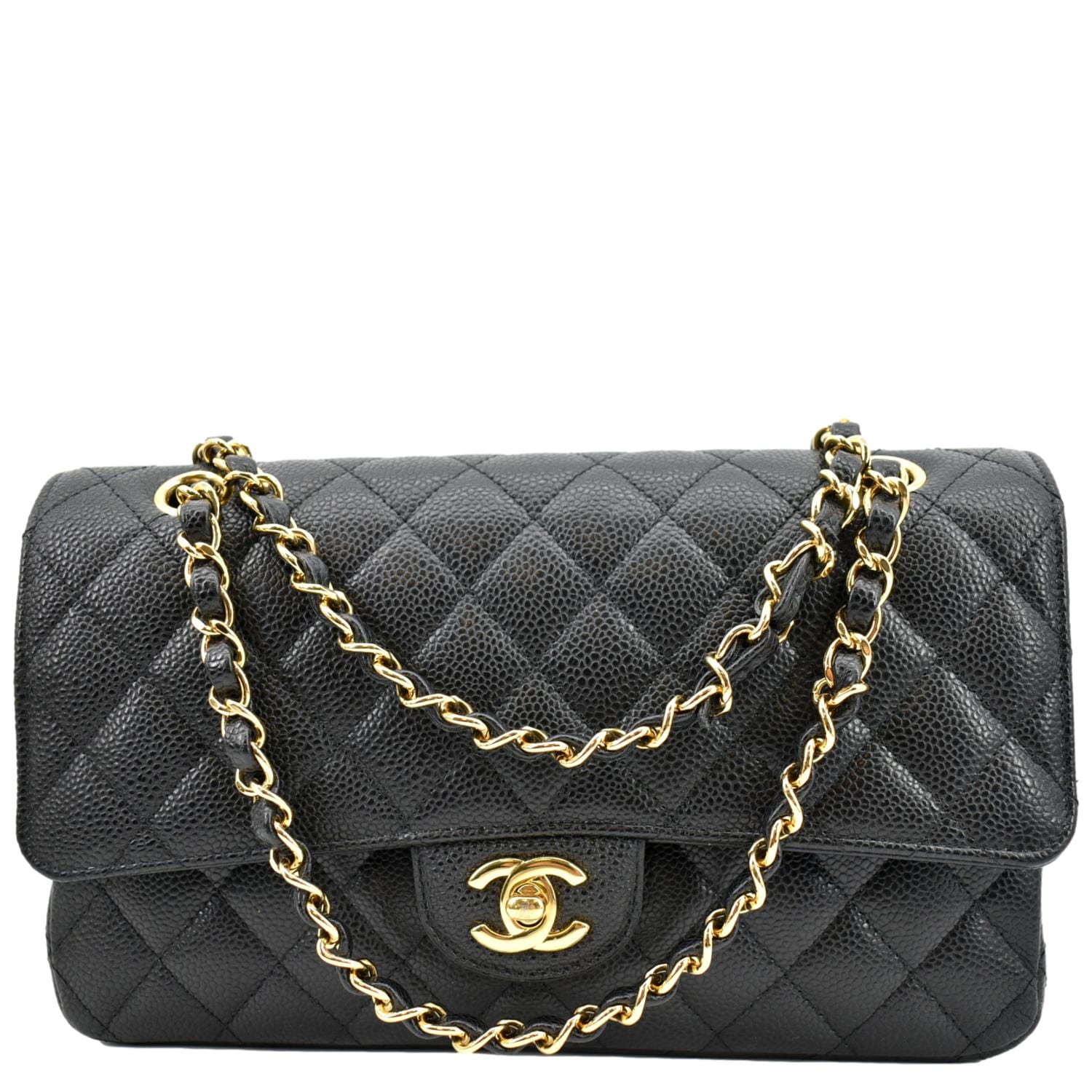 Chanel Jumbo Double Flap Caviar Leather Black Travel Bag