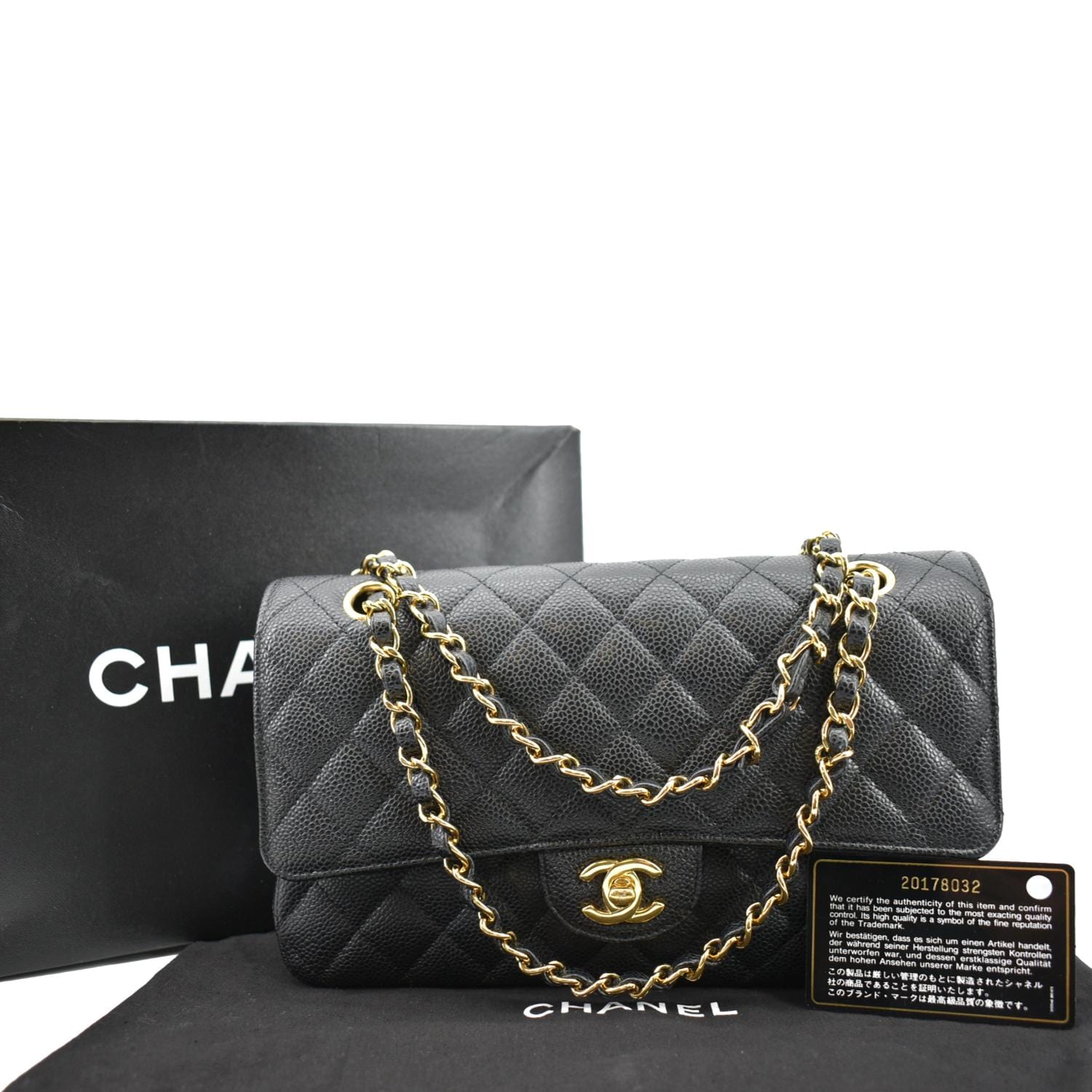 Chanel Jumbo Double Flap Caviar Leather Black Travel Bag