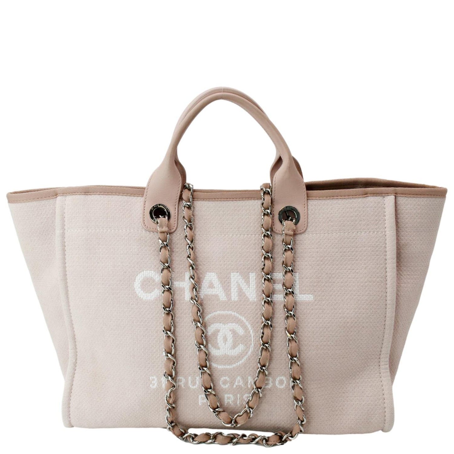 Chanel Deauville Light Canvas Pink Travel Bag