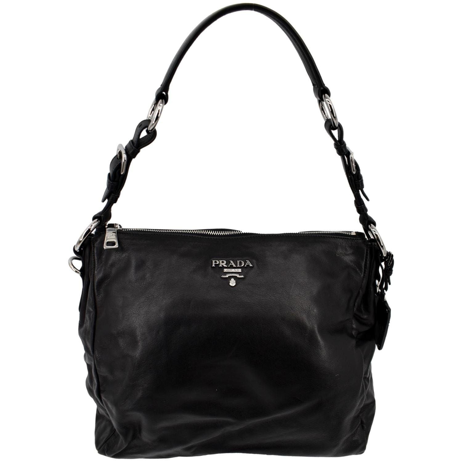 Prada Shoulder Bag Leather Black Prada Tote