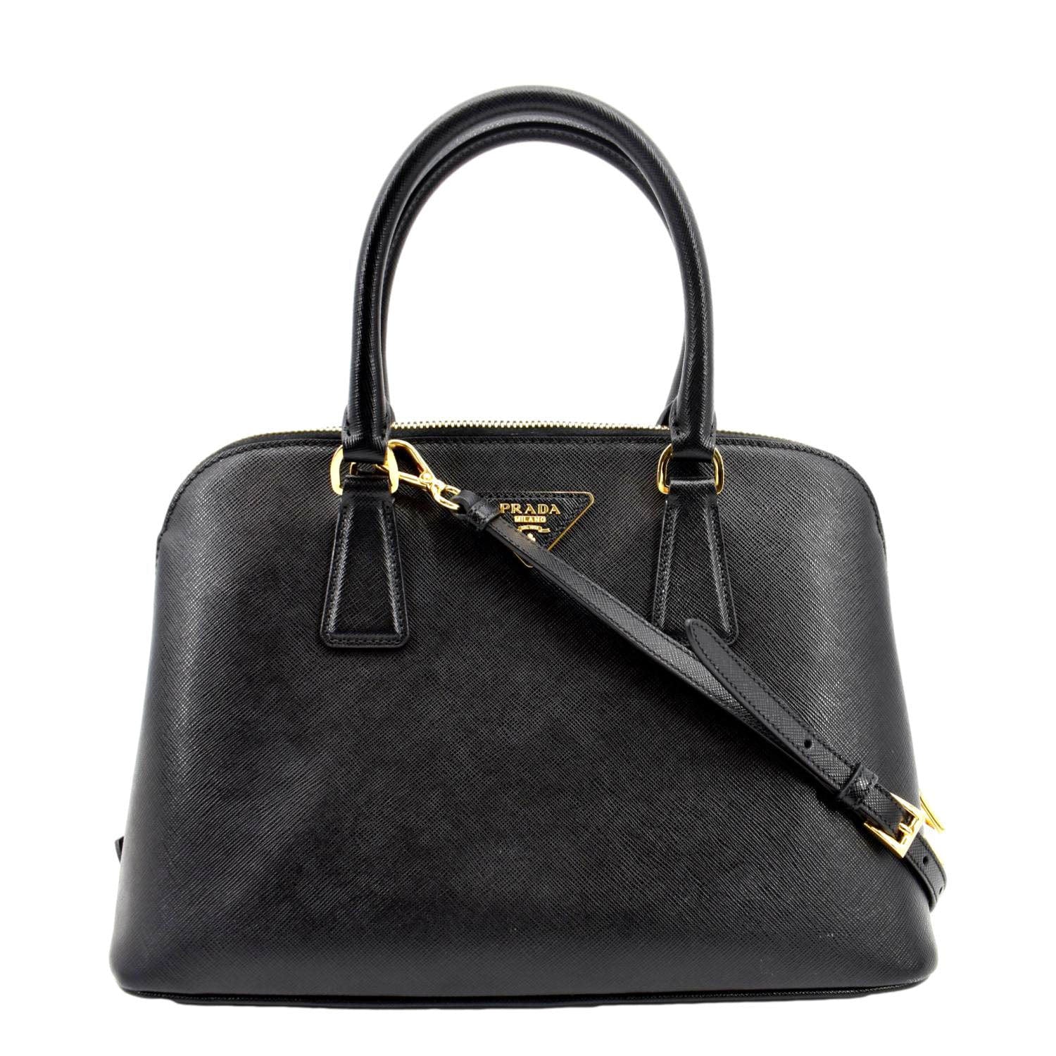 Prada Lux Promenade Shoulder Bag Nero Leather Saffiano Medium