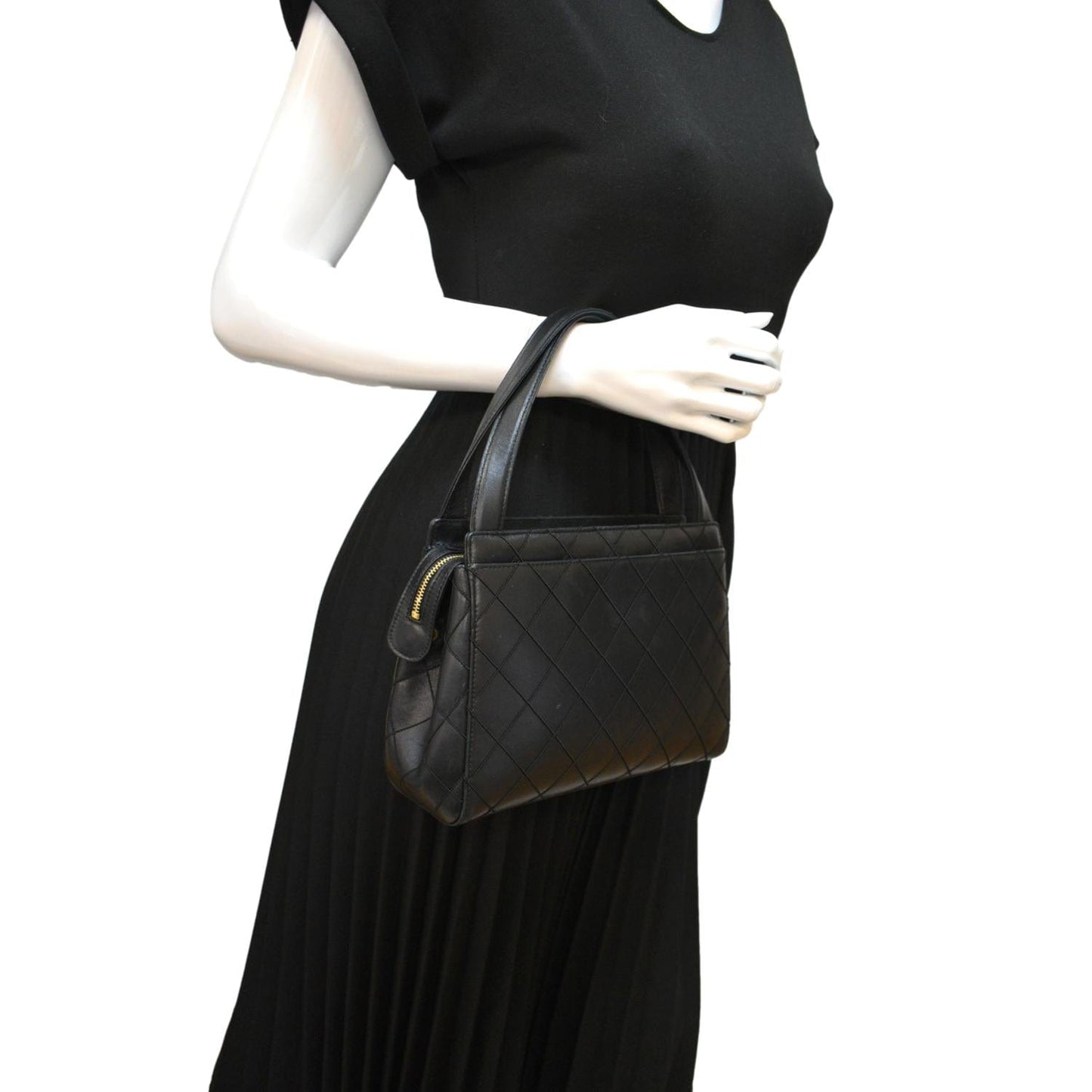 Chanel Leather Lambskin Black Travel Bag