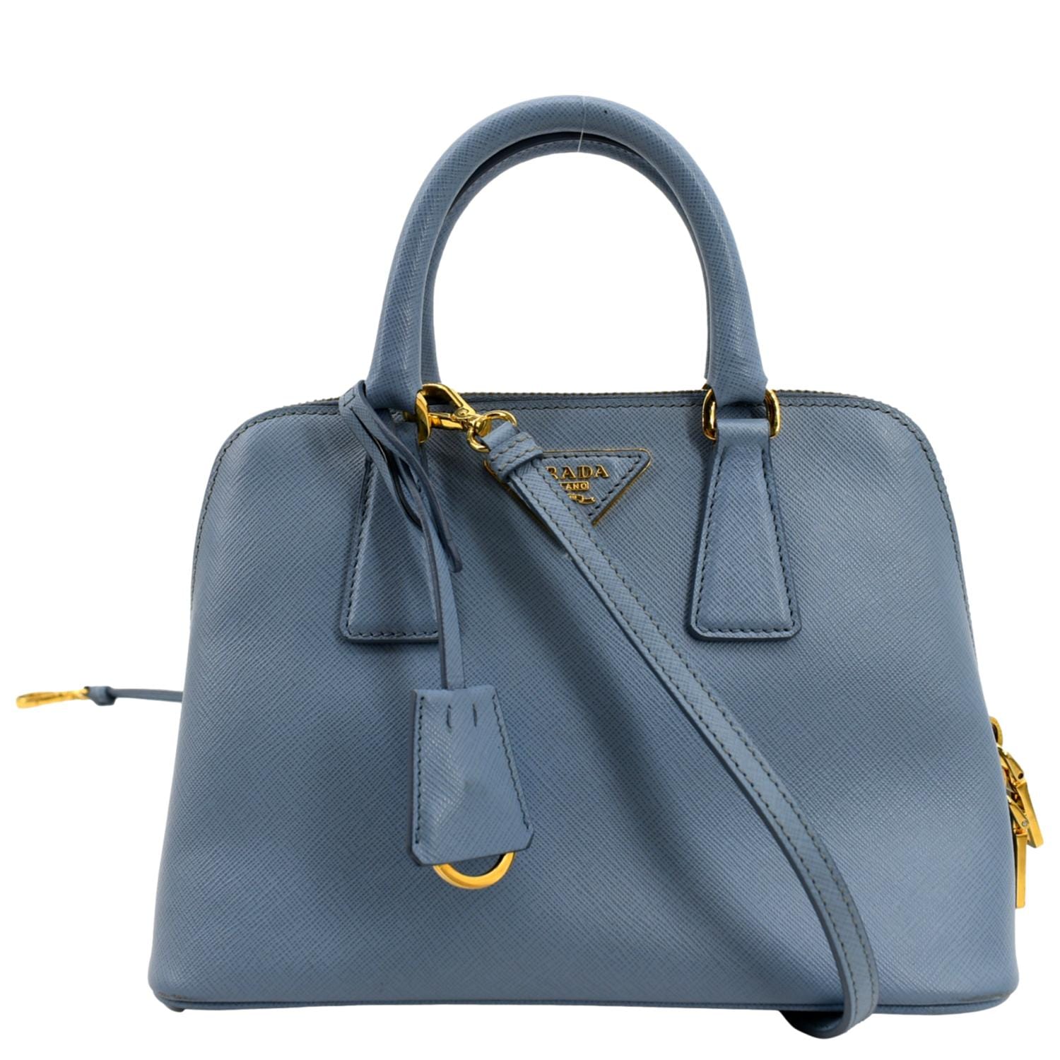 Fuoco Lux Saffiano Crossbody Bag Light Leather Blue