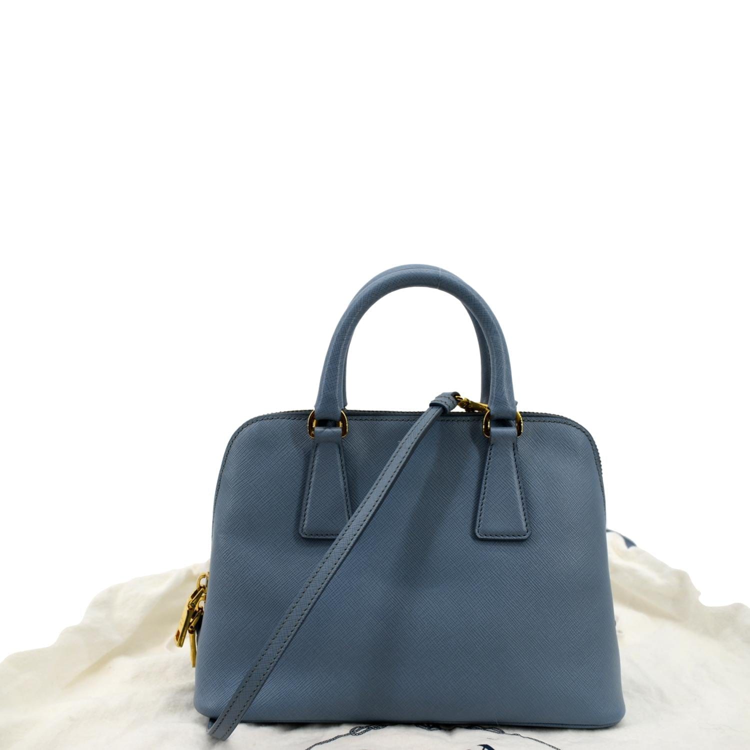 Fuoco Lux Saffiano Crossbody Bag Light Leather Blue
