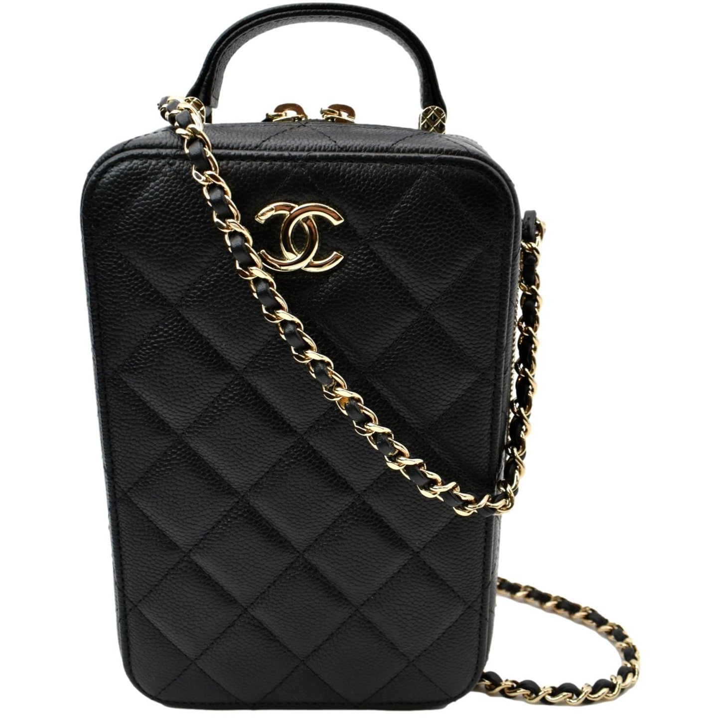 Chanel Sac Vanity Caviar - Deals Leather Black Travel Bag
