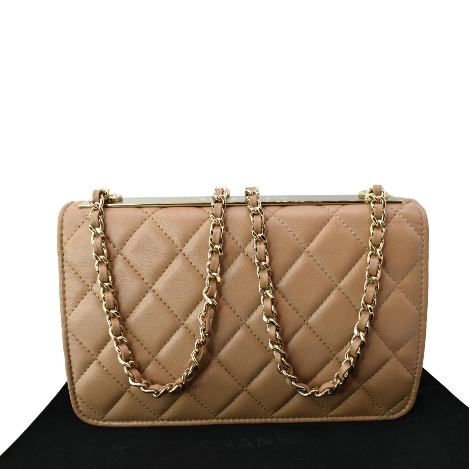 Chanel Trendy CC On Leather Lambskin Brown Wallet Case