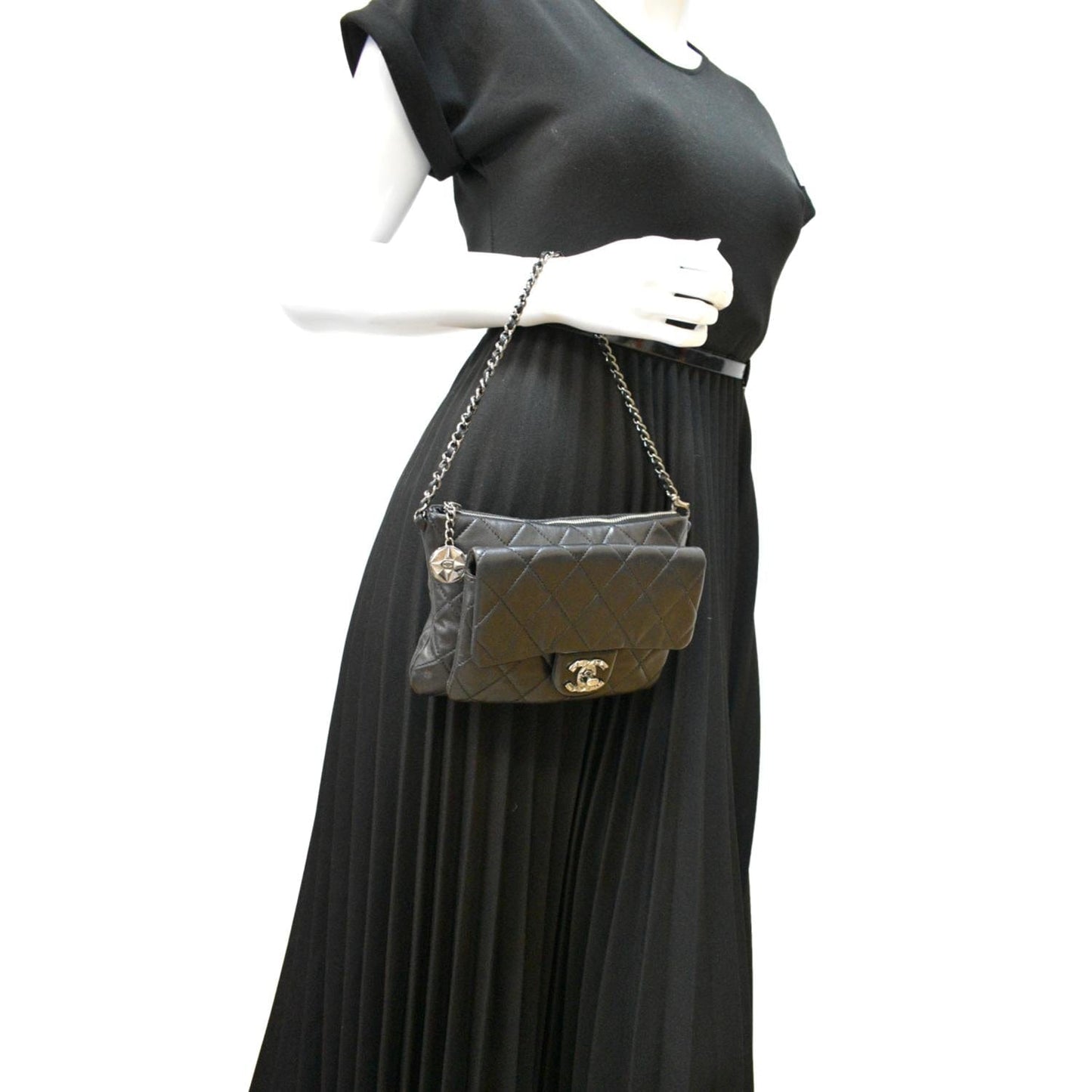 Chanel Mineral Nights Flap Quilted Leather Black Travel Bag