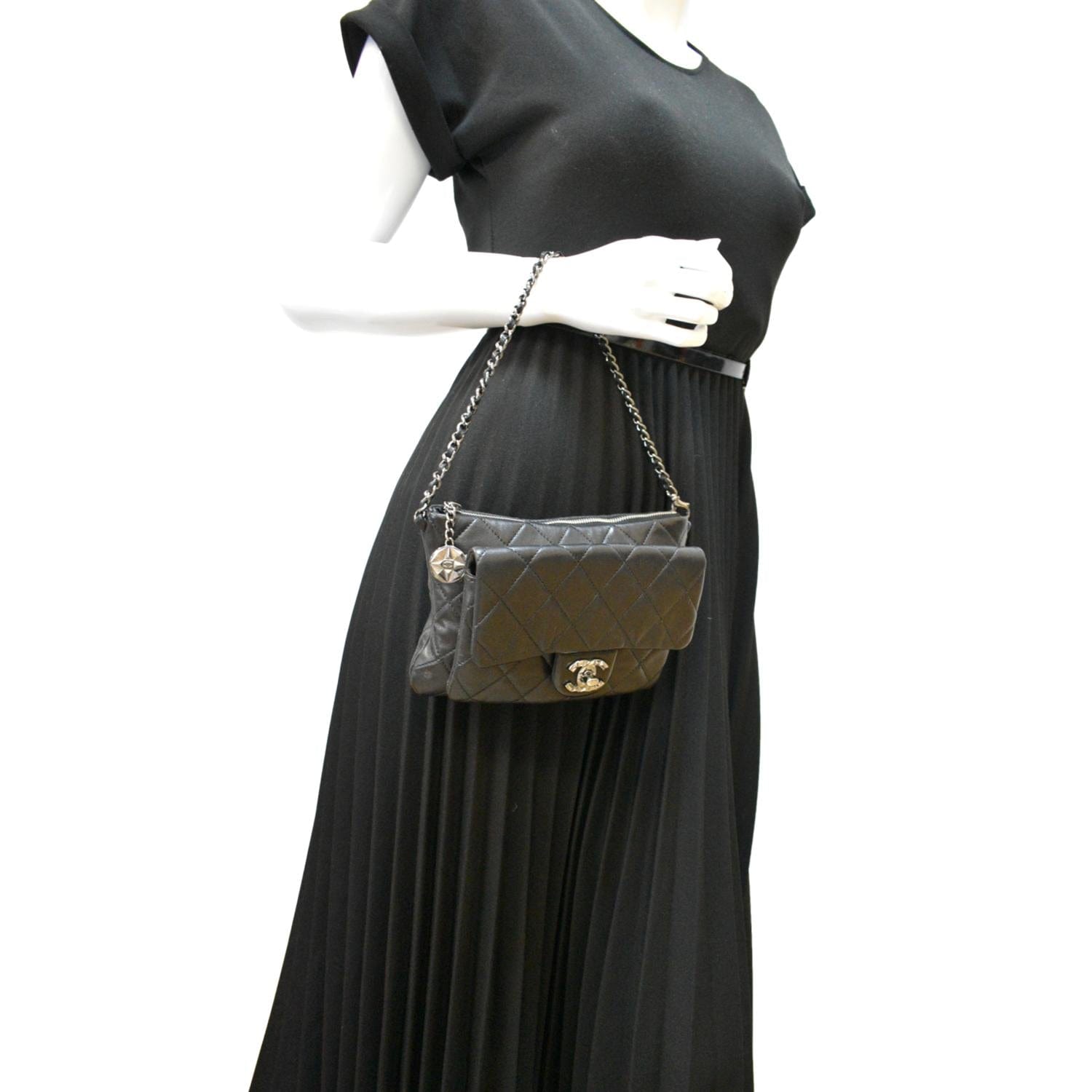 Chanel Mineral Nights Flap Quilted Leather Black Travel Bag