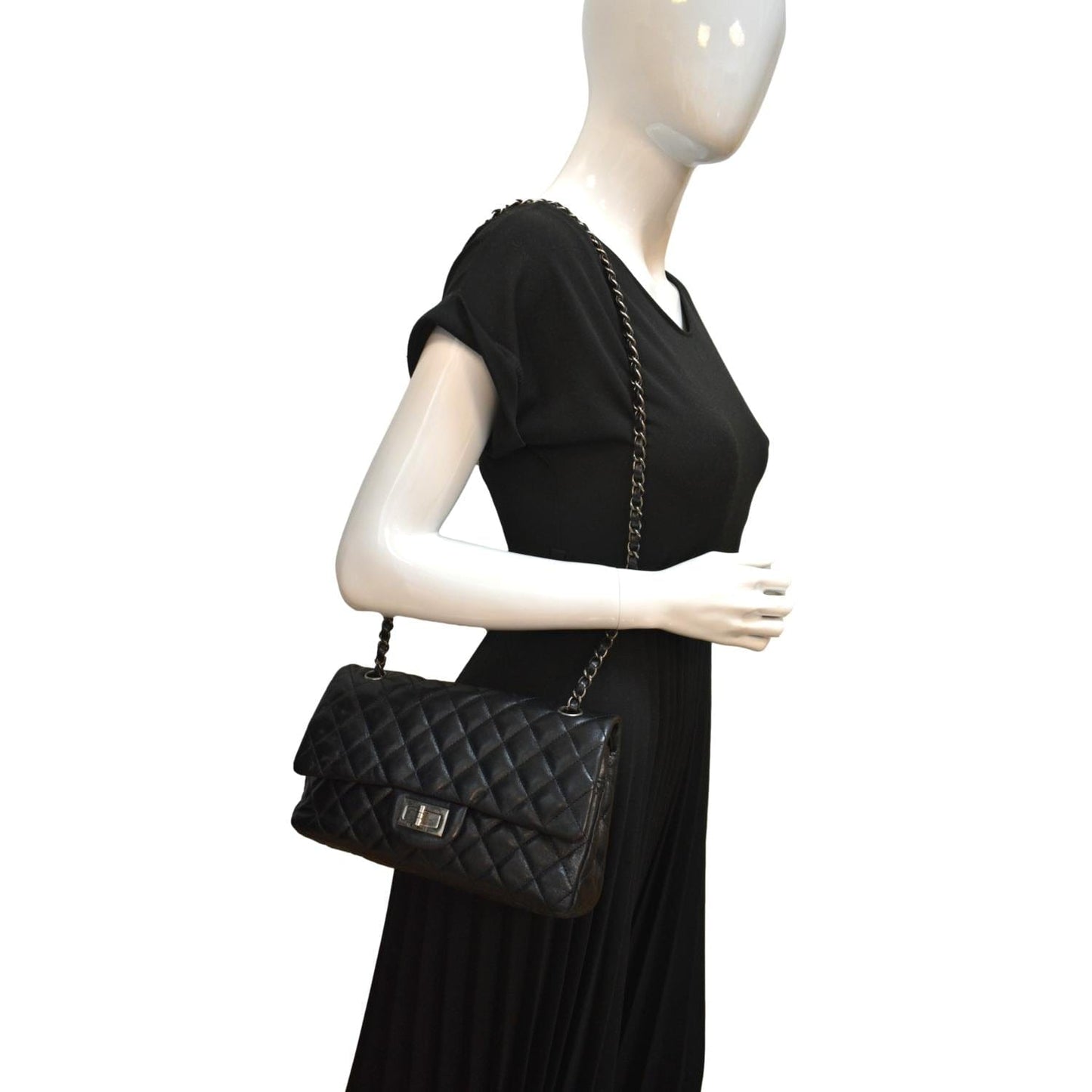 Chanel Reissue Flap Leather Black Travel Bag