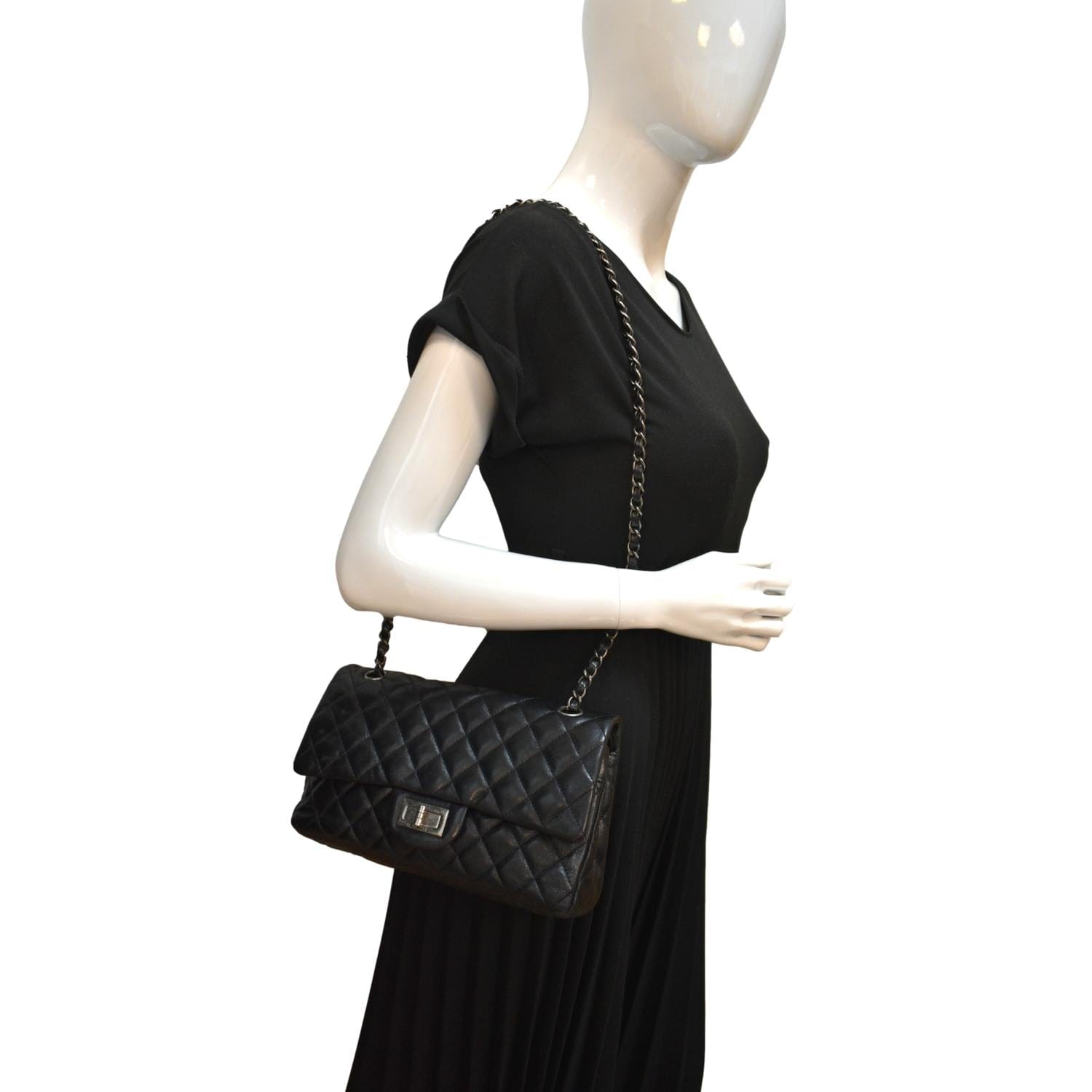Chanel Reissue Flap Leather Black Travel Bag