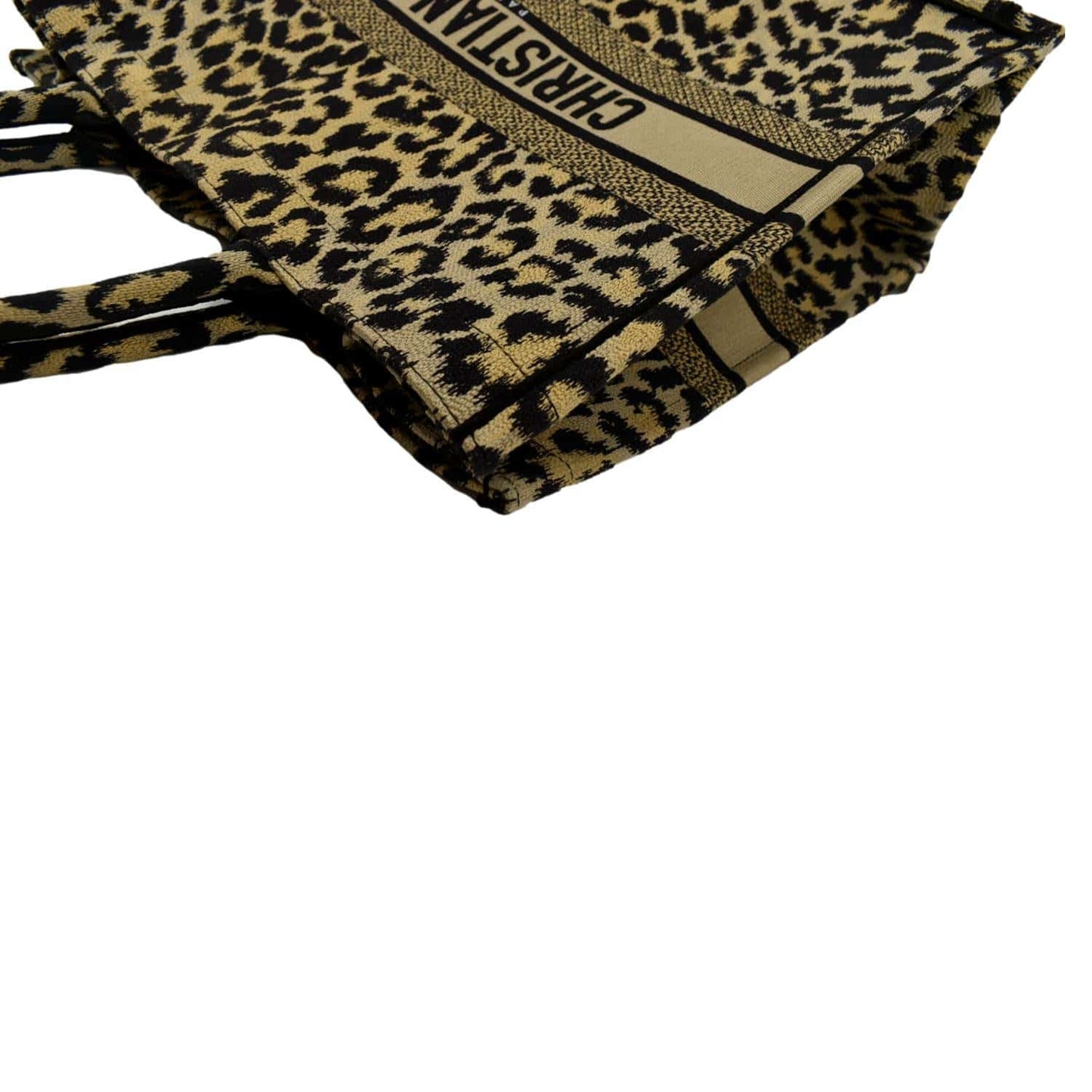 Dior Leopard Book Mizza Tote Bag Beige Large Embroidered