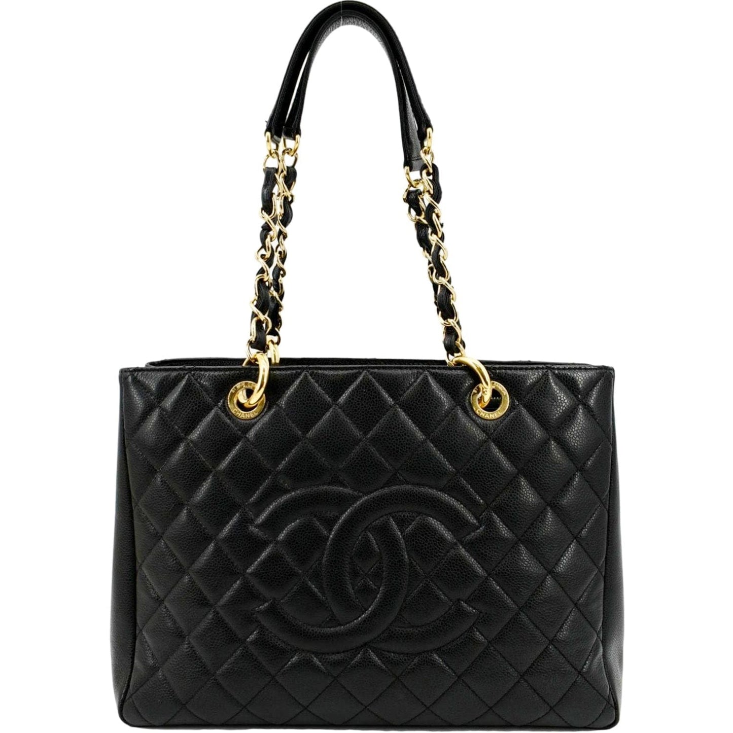 Chanel Grand Shopping Caviar GST Leather Black Travel Bag Tote 3